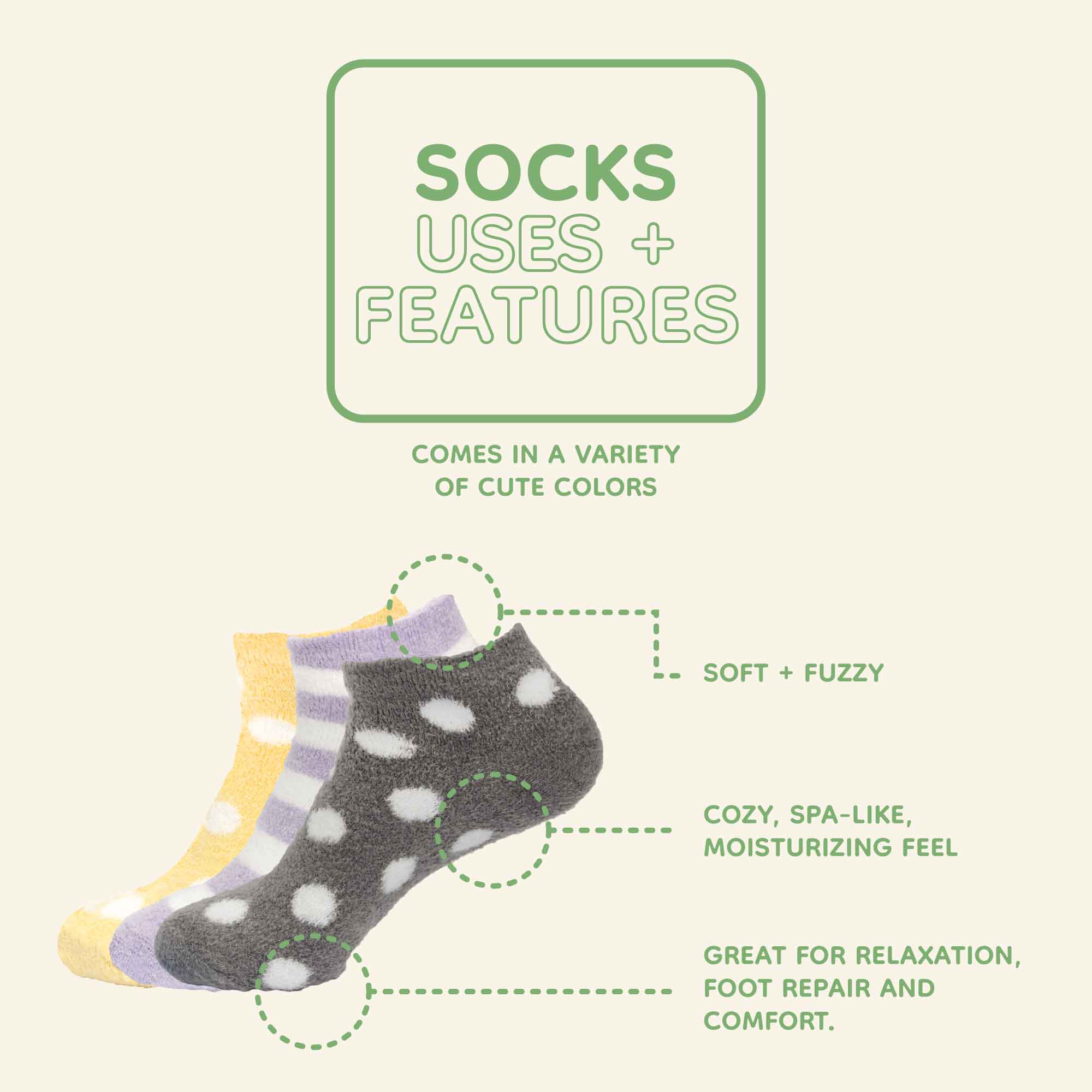Women's Aloe Infused Fuzzy Nylon Socks - Image 2