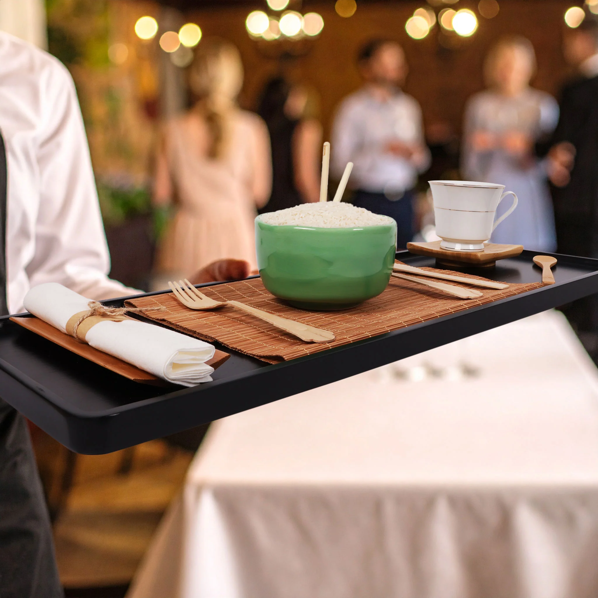 Extra Long Bamboo Serving Tray - Image 10