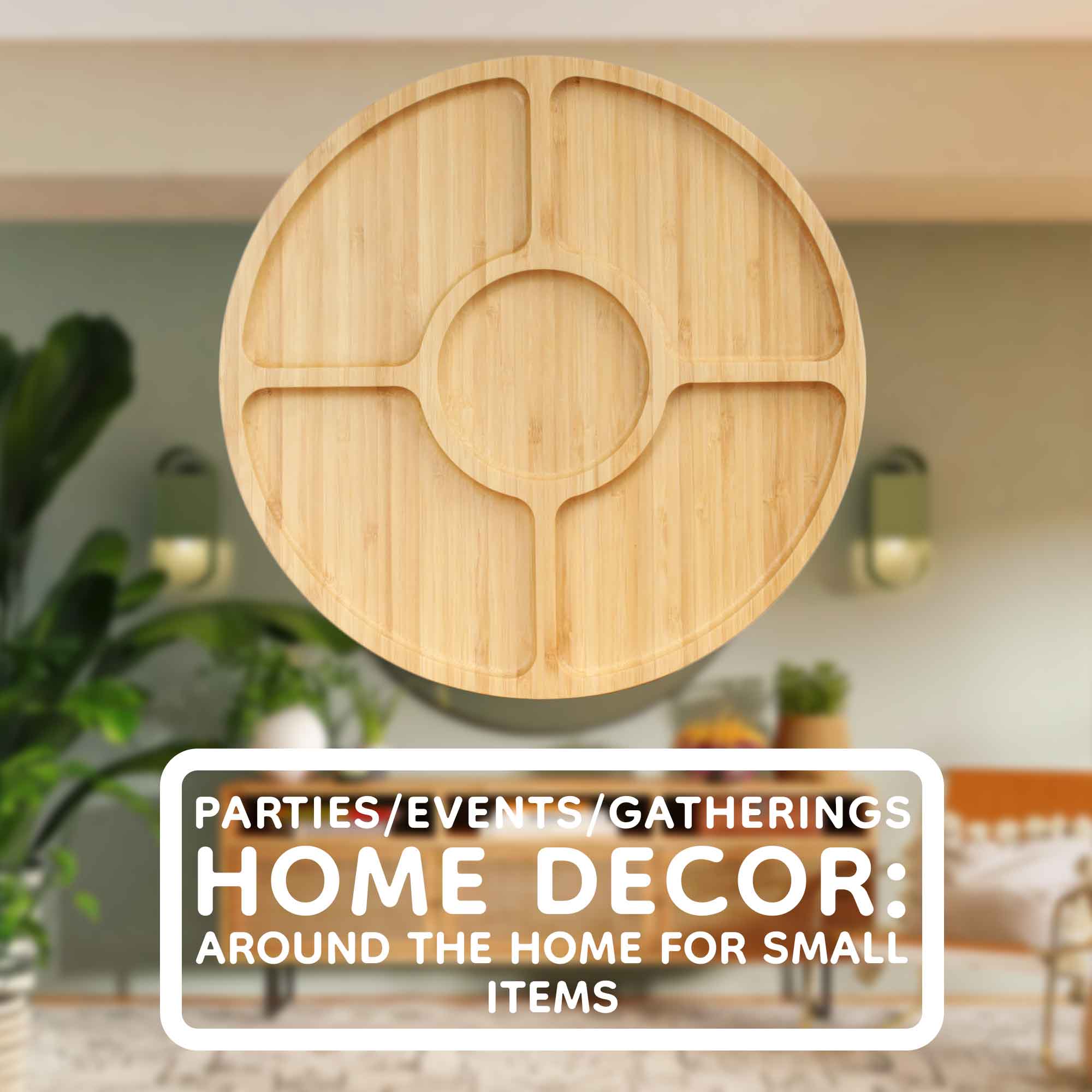 Round 5 Compartment Bamboo Serving Tray - Image 11