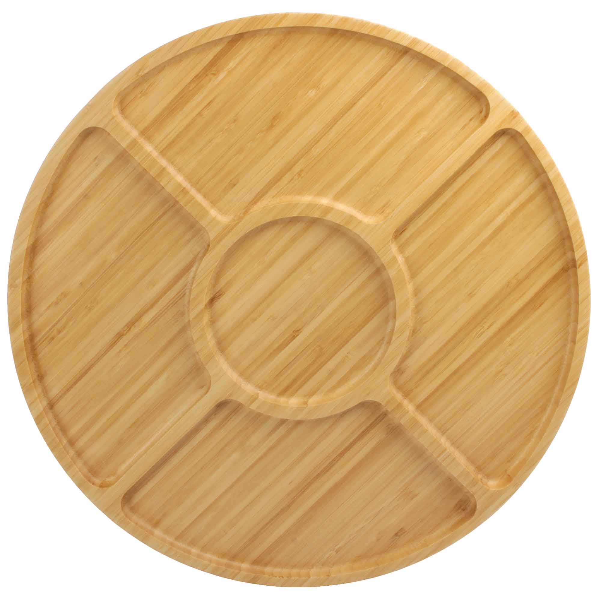 Round 5 Compartment Bamboo Serving Tray - Image 3