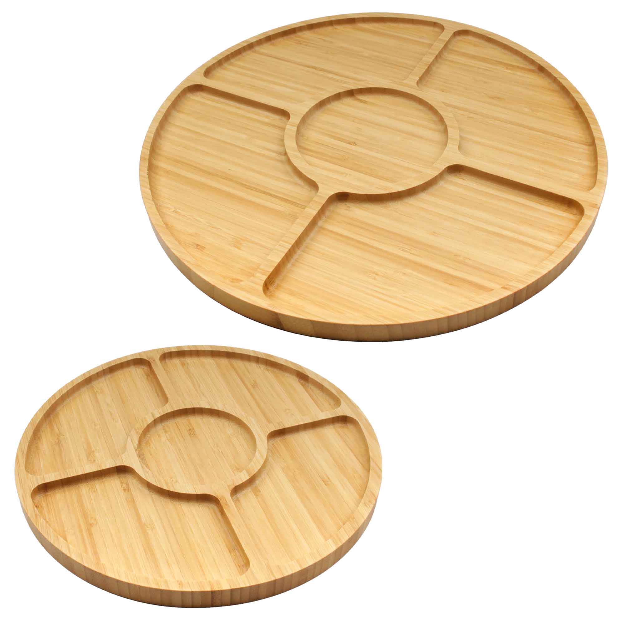 Round 5 Compartment Bamboo Serving Tray - Image 6