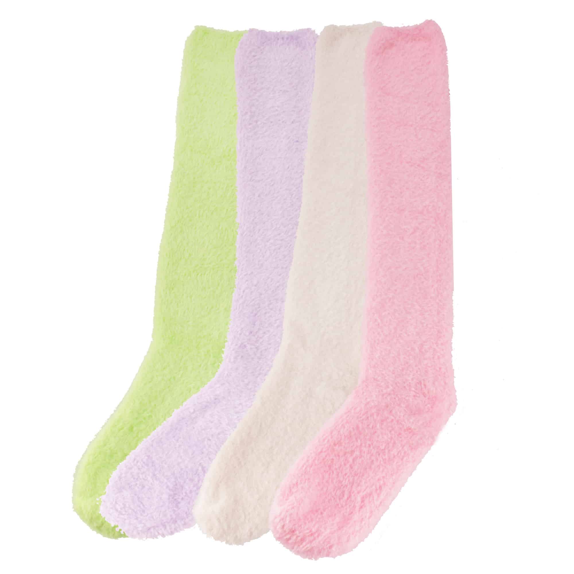 Women's Fuzzy Pastel Colored Knee High Socks - Image 8