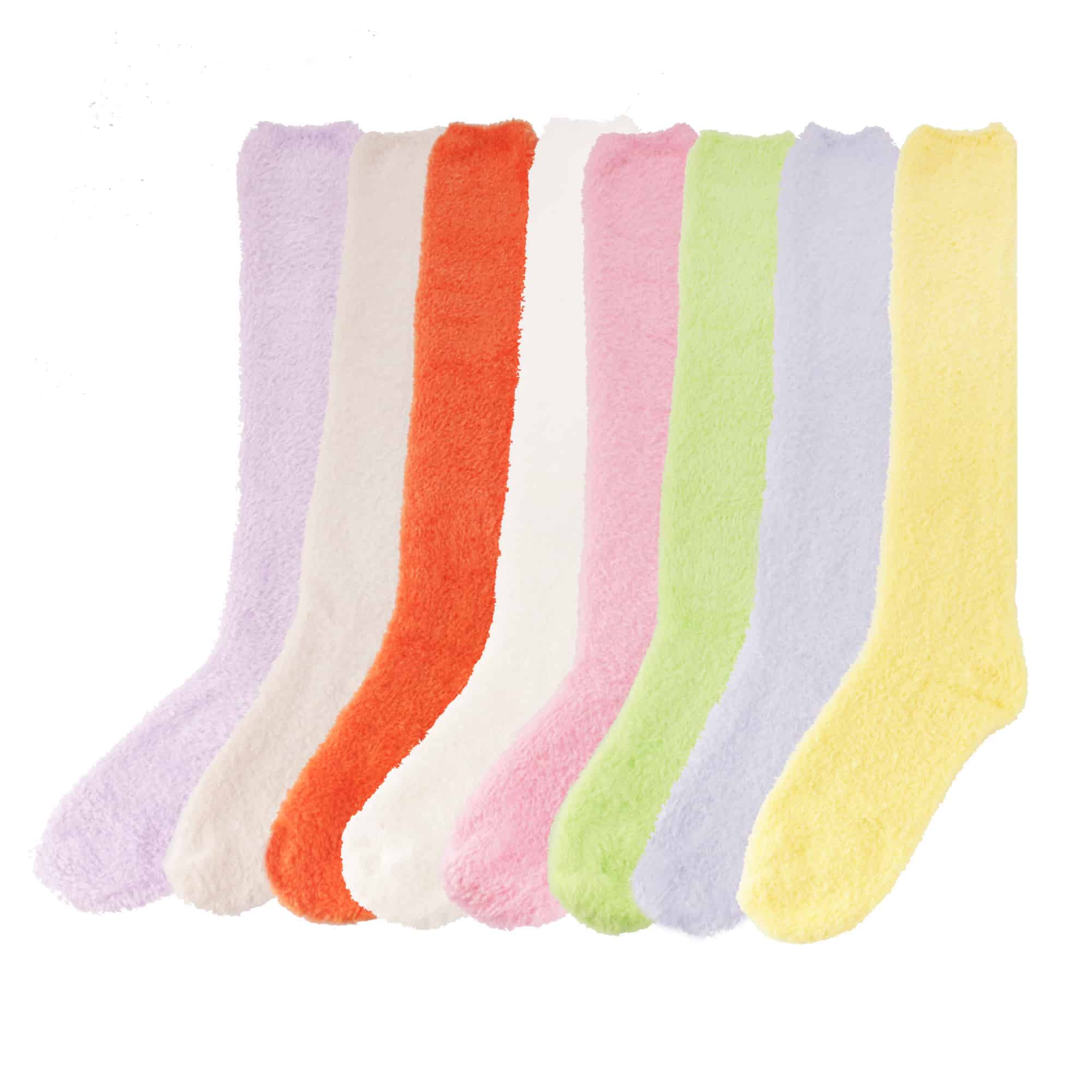 Women's Fuzzy Pastel Colored Knee High Socks - Image 9