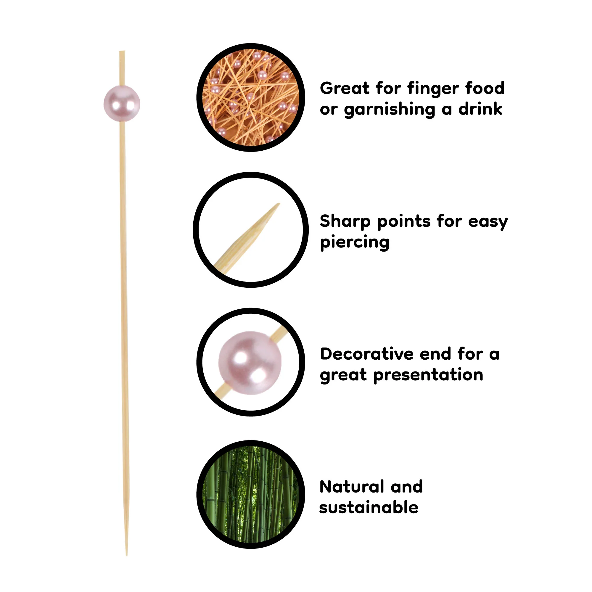 Pearl Bamboo Food Picks - Image 3