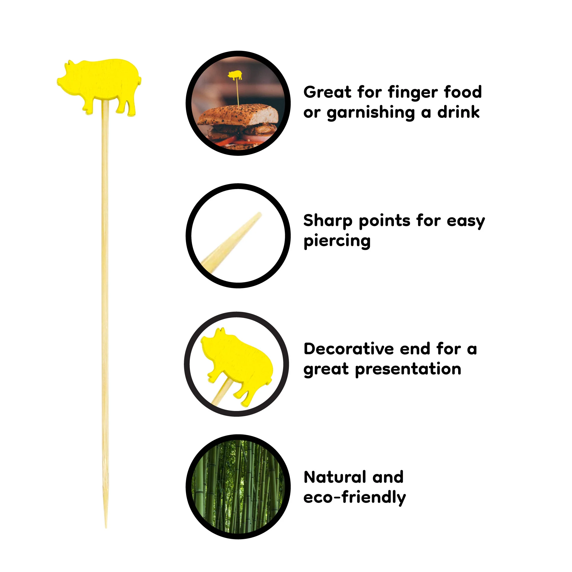 Pig Bamboo Food Picks - Image 5