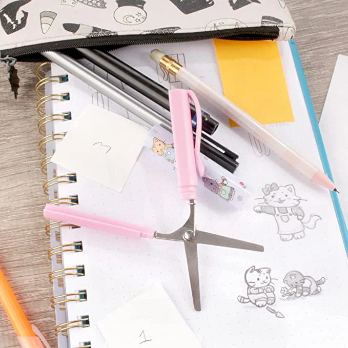 Mini Pen-Style and Push Portable Safety Scissors Set - Image 2