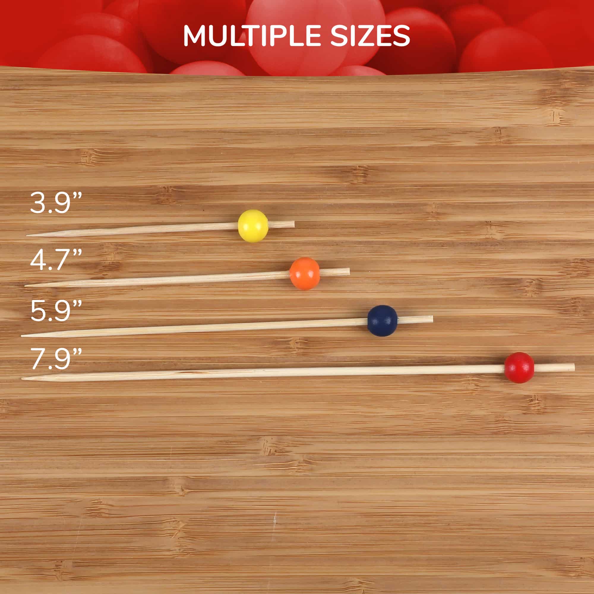 7.9" Ball Bamboo Food Picks - Image 3