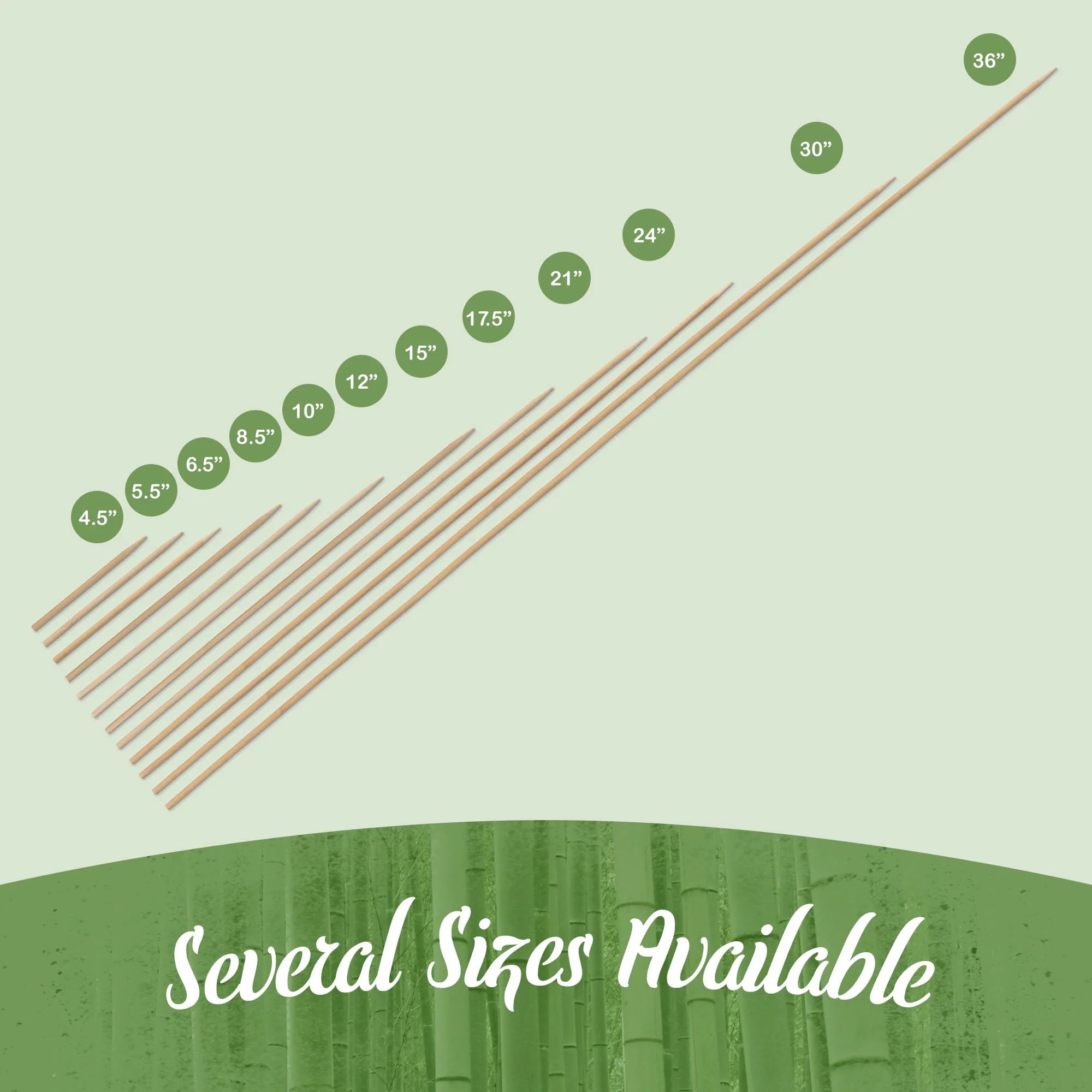 5mm Semi Point Round Bamboo Skewers - Image 3
