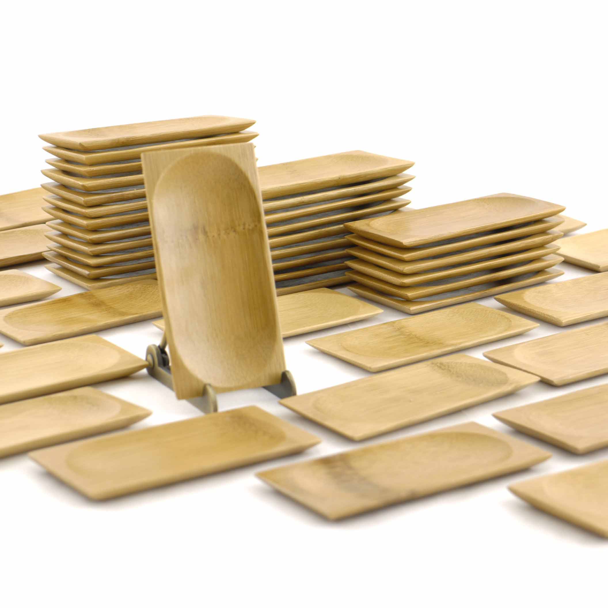 Sharp Edge Oval Small Bamboo Dishes - Image 6