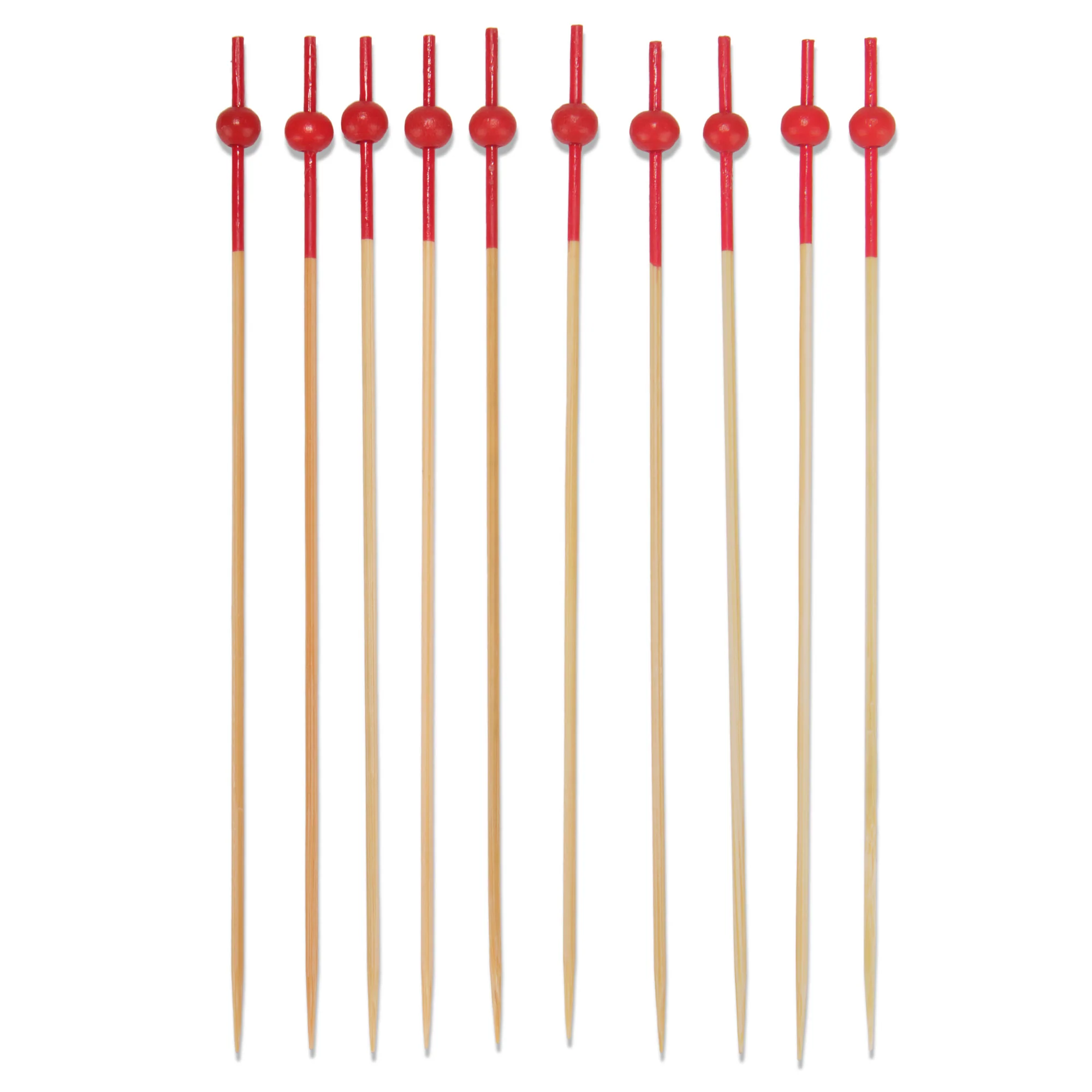 Red-Dipped Ball Bamboo Food Picks - Image 10