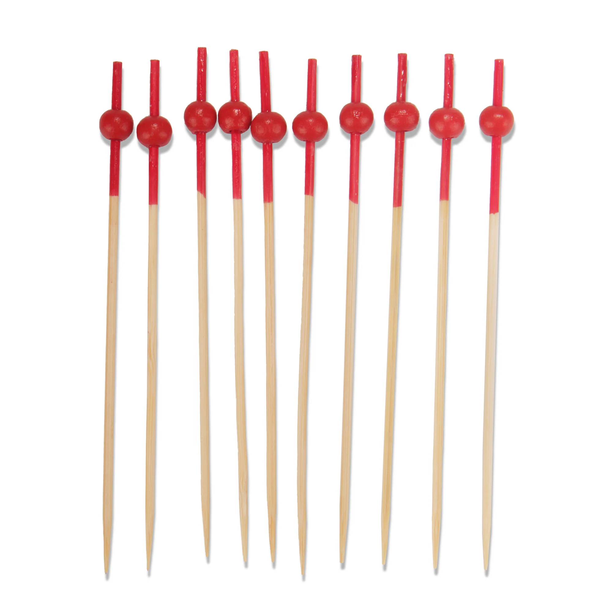 Red-Dipped Ball Bamboo Food Picks - Image 8