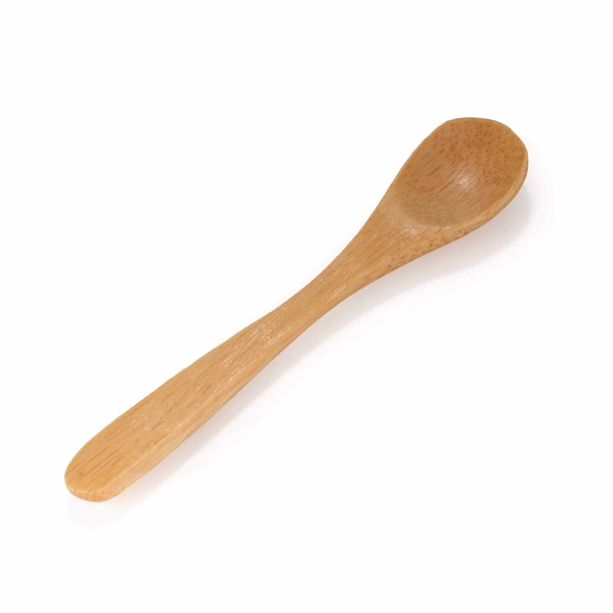 Small Bamboo Salt/Spice Spoon - Oval Head - Carbonized Brown - Image 2