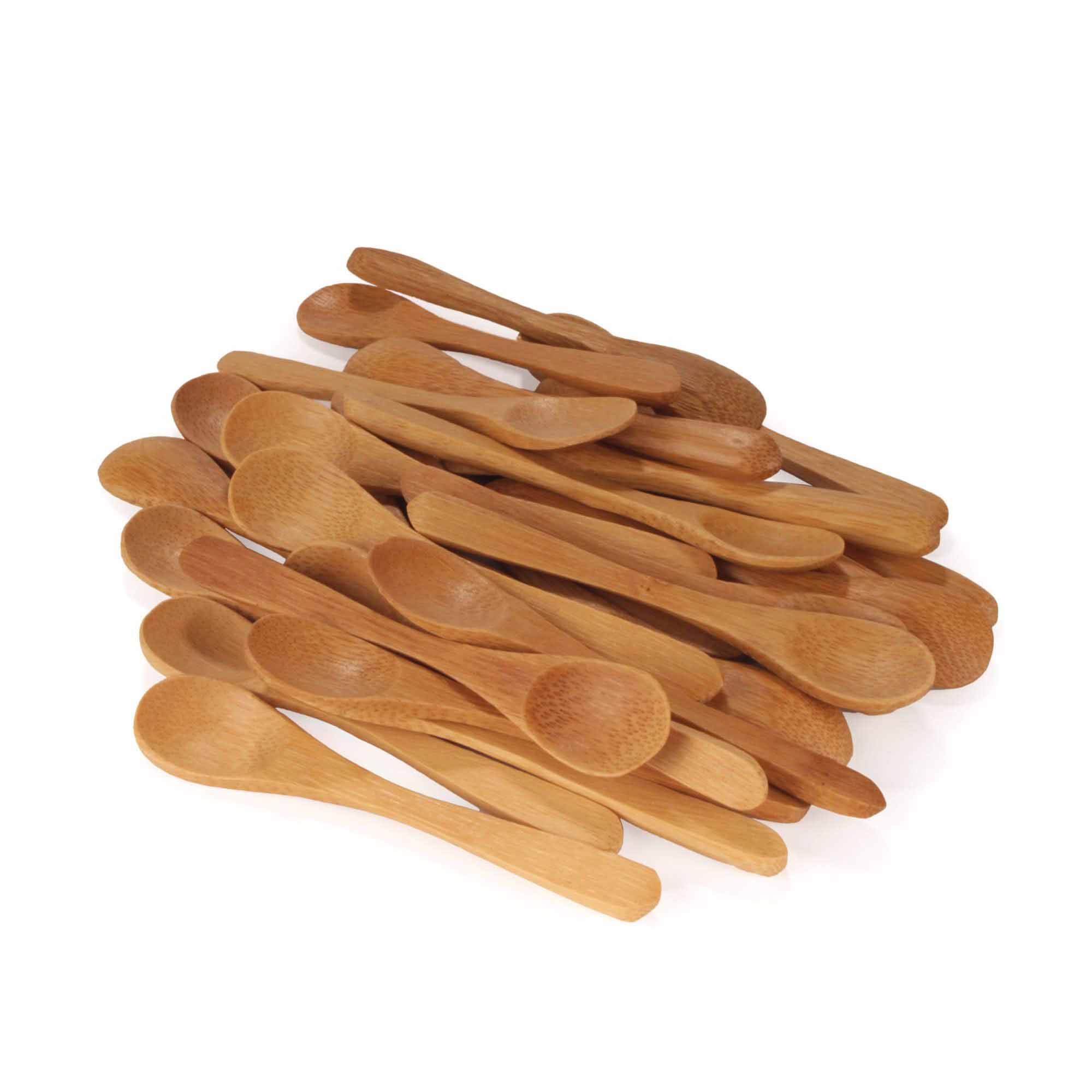 Small Bamboo Salt/Spice Spoon - Oval Head - Carbonized Brown - Image 3
