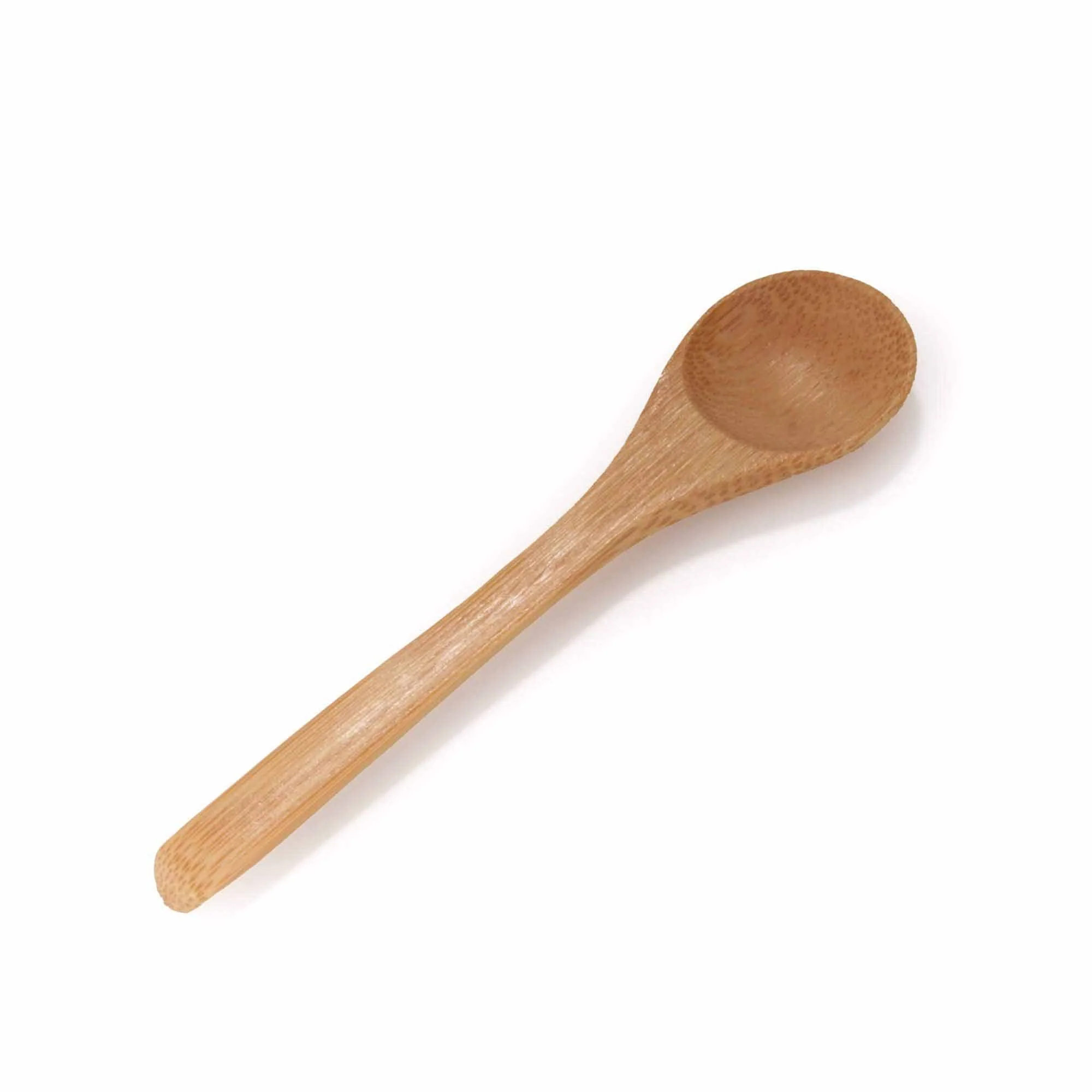 Small Bamboo Salt/Spice Spoon - Round Head - Carbonized Brown - Image 3