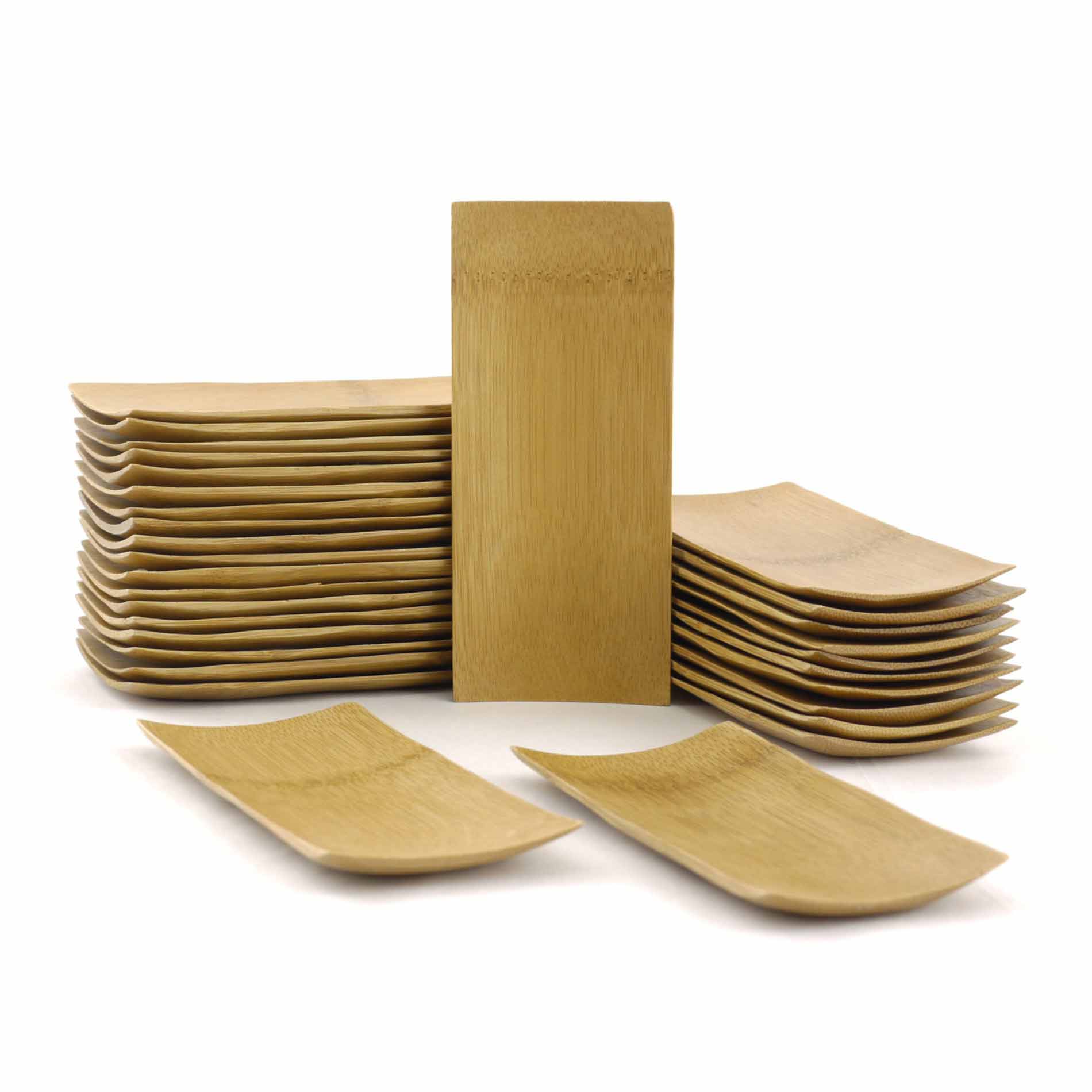Rectangular Oval Small Bamboo Dishes - Image 3
