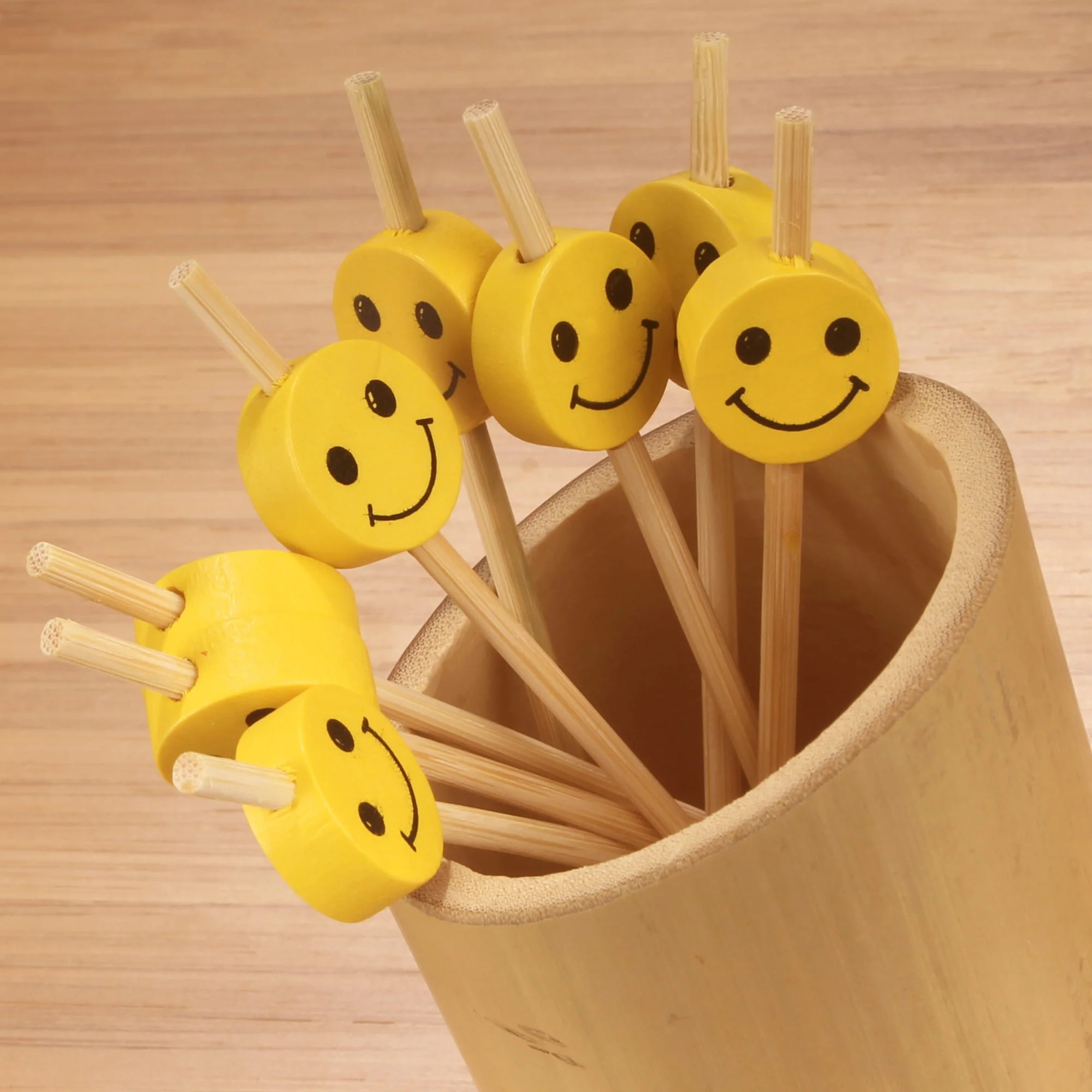 Smiley Face Bamboo Food Picks - Image 8