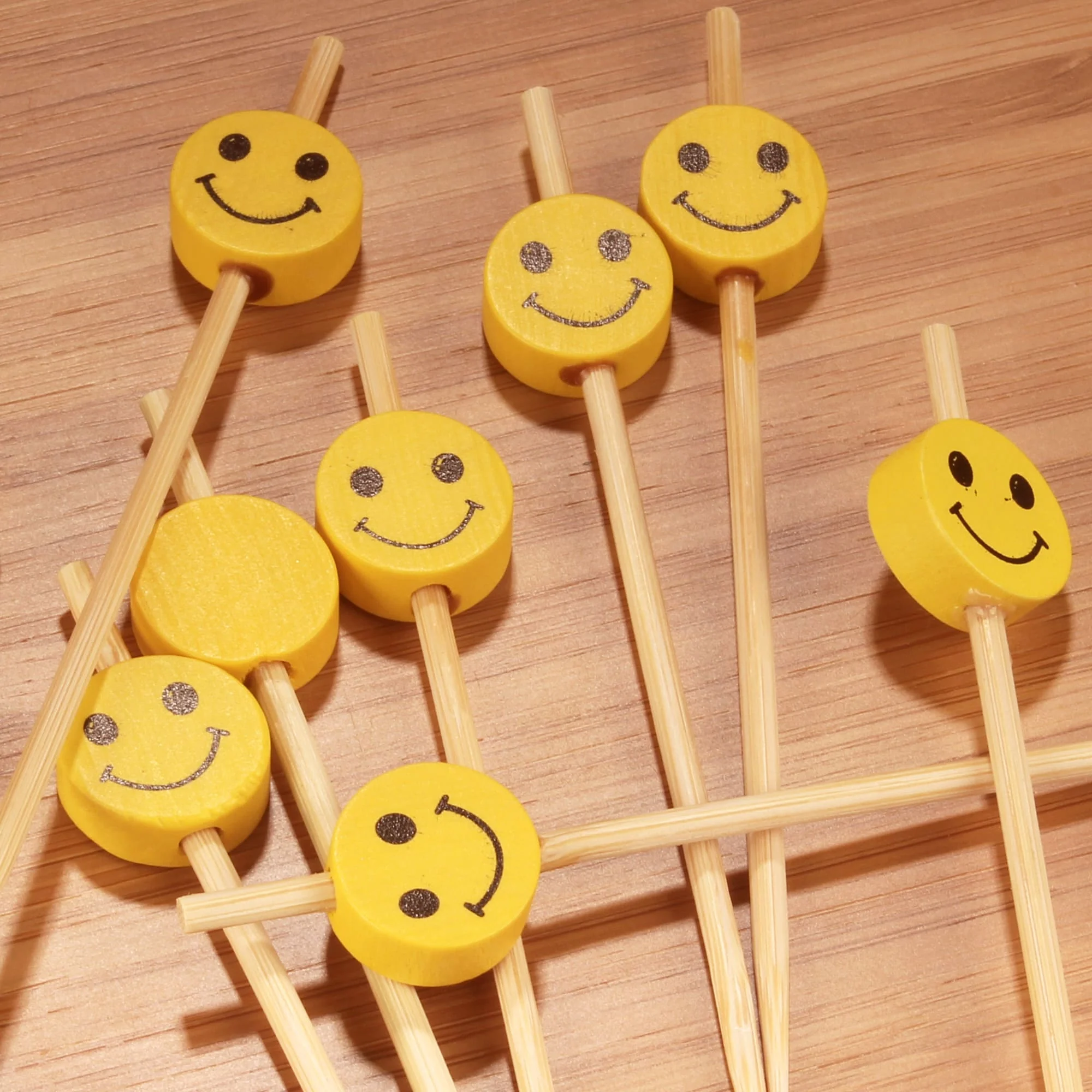 Smiley Face Bamboo Food Picks - Image 9