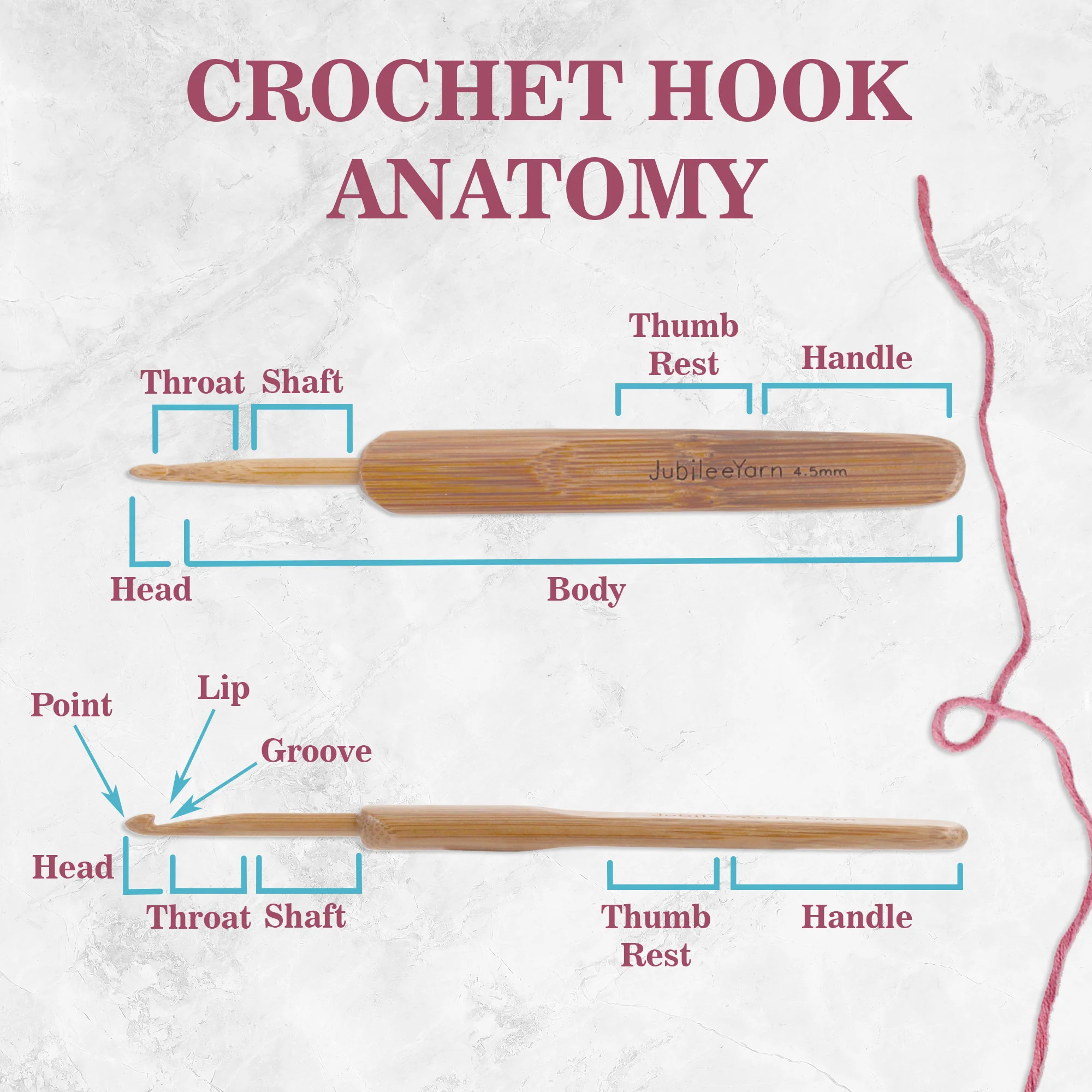 8pc Bamboo Crochet Hooks Set - Image 4