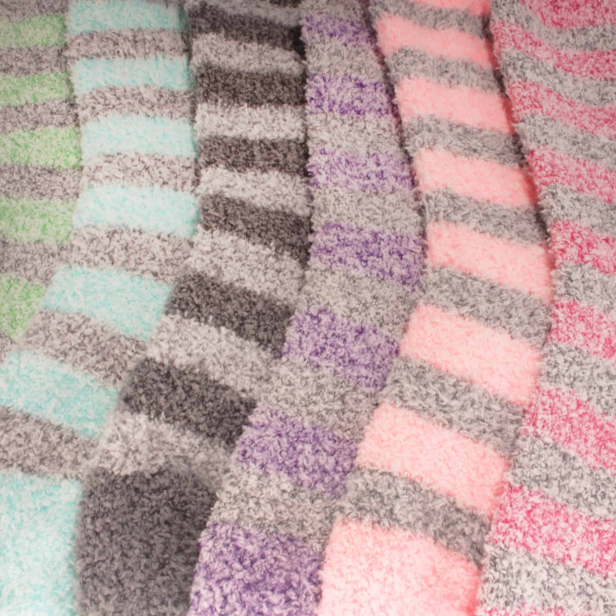 Women's Solid/Striped Two-Tone Fuzzy Socks - Image 3