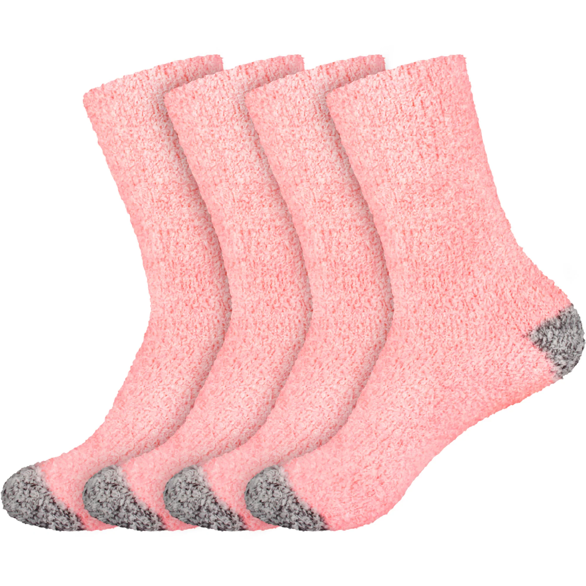 Women's Solid/Striped Two-Tone Fuzzy Socks - Image 36