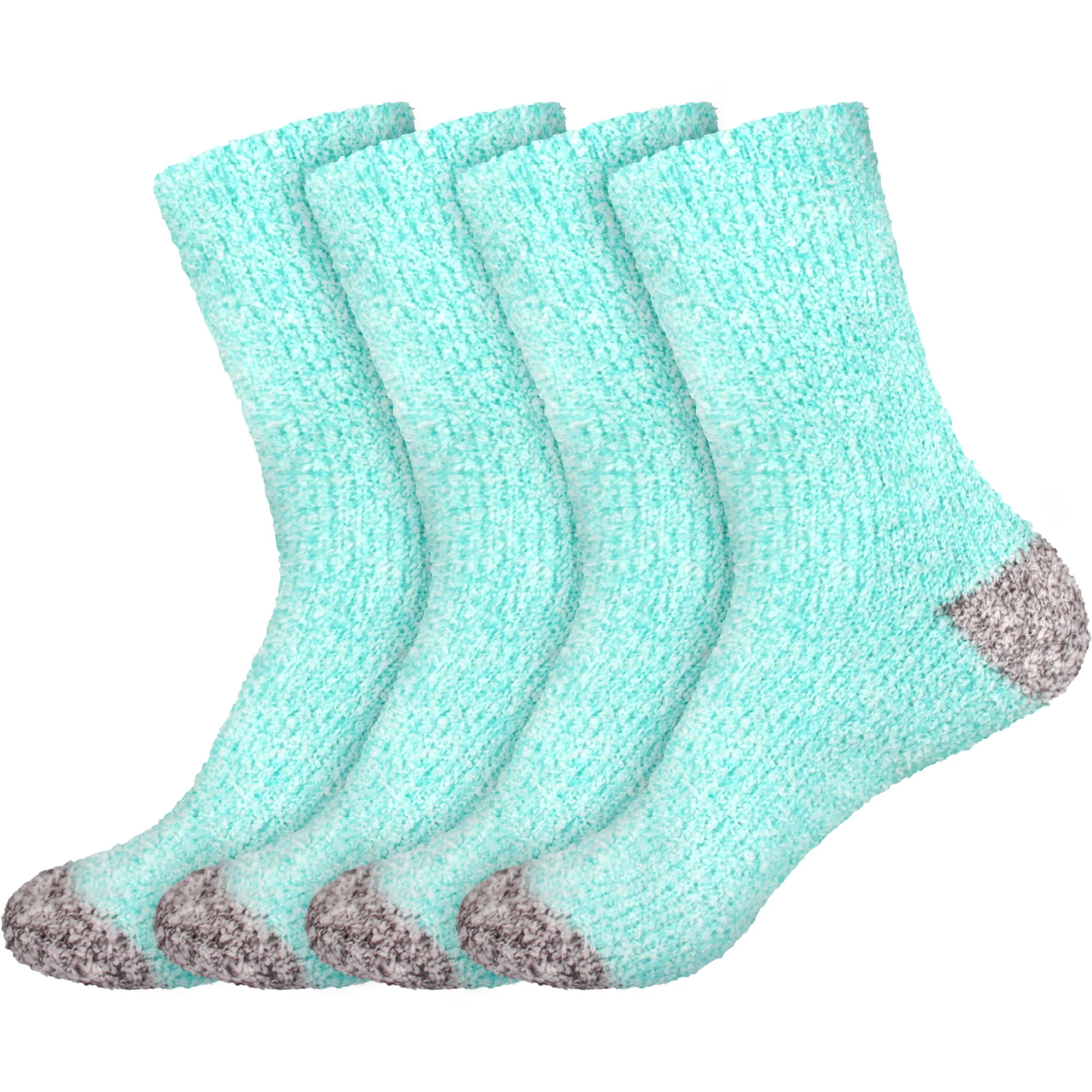 Women's Solid/Striped Two-Tone Fuzzy Socks - Image 37