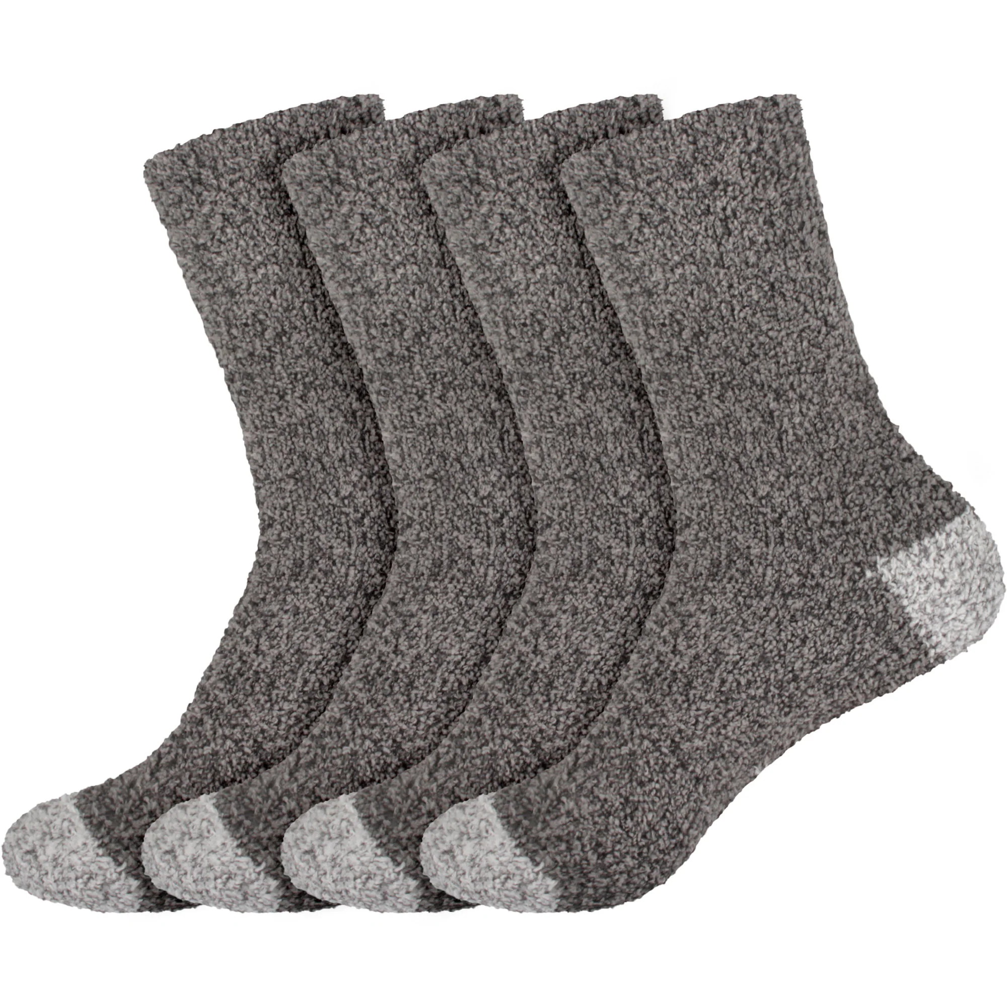 Women's Solid/Striped Two-Tone Fuzzy Socks - Image 40