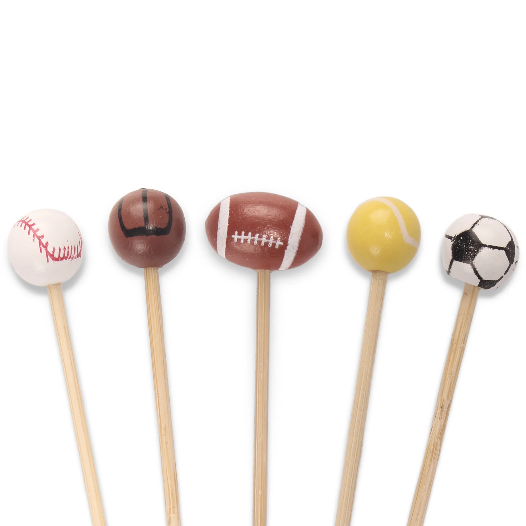 Sports Ball Bamboo Food Picks