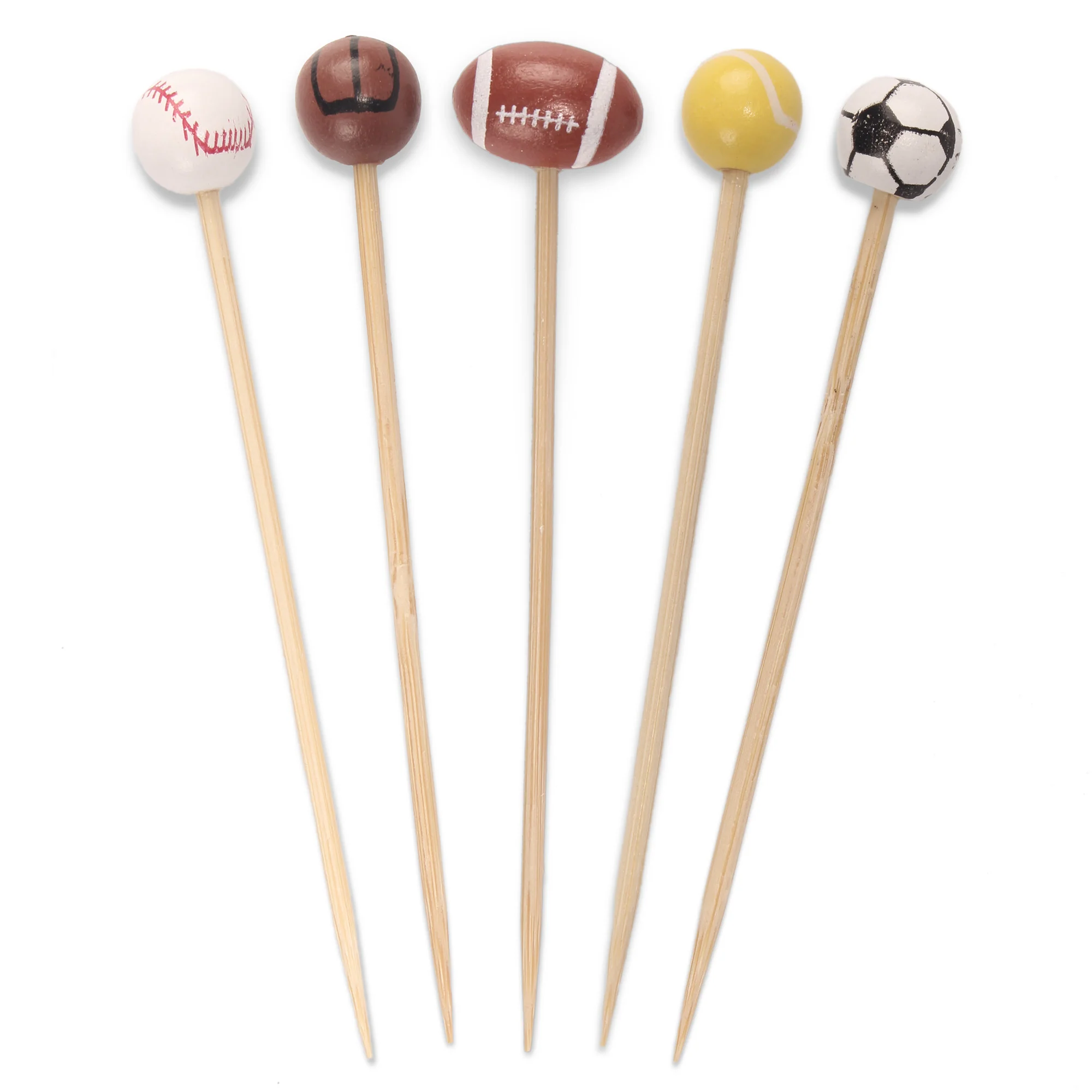 Sports Ball Bamboo Food Picks - Image 9