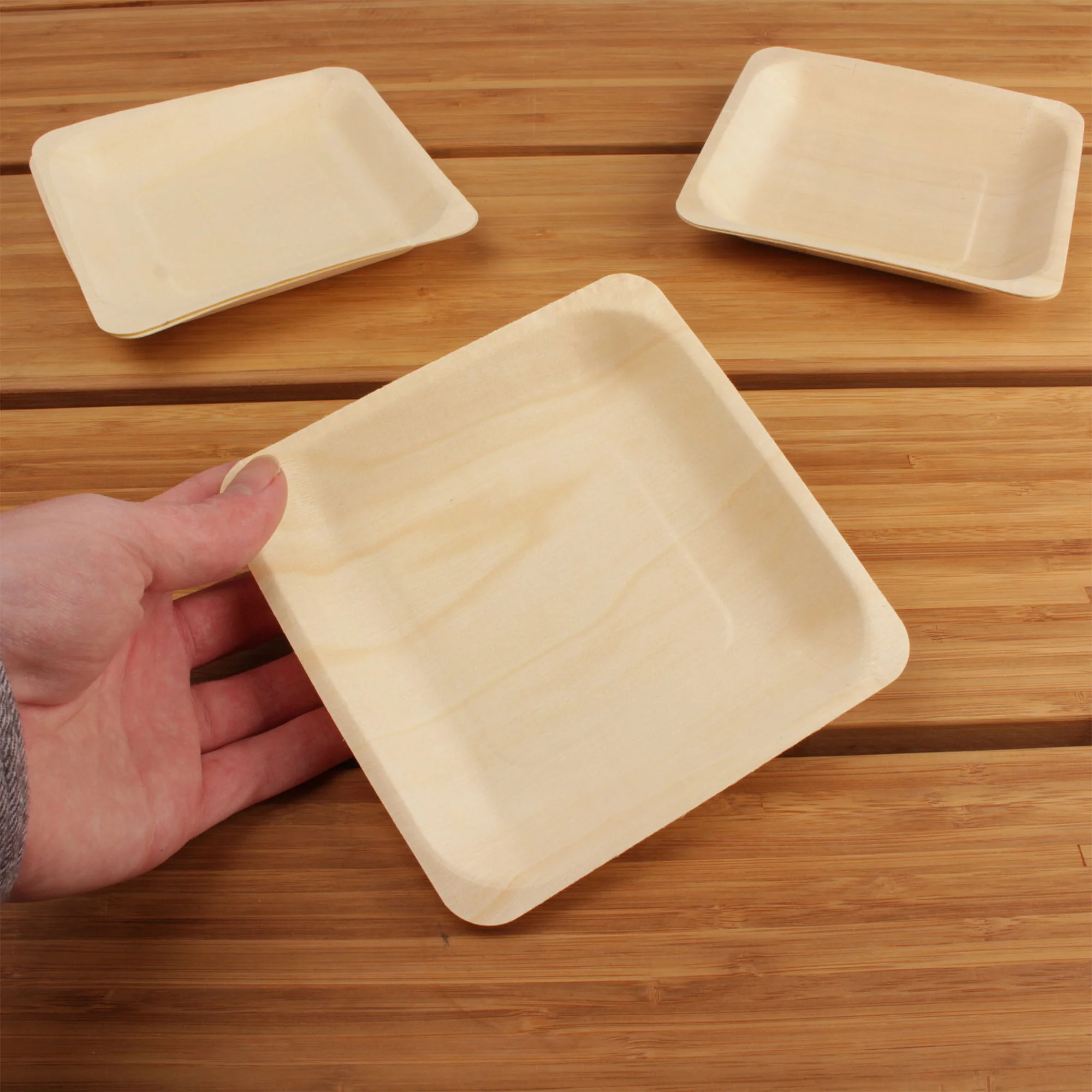 Wood Square Plates - Image 6