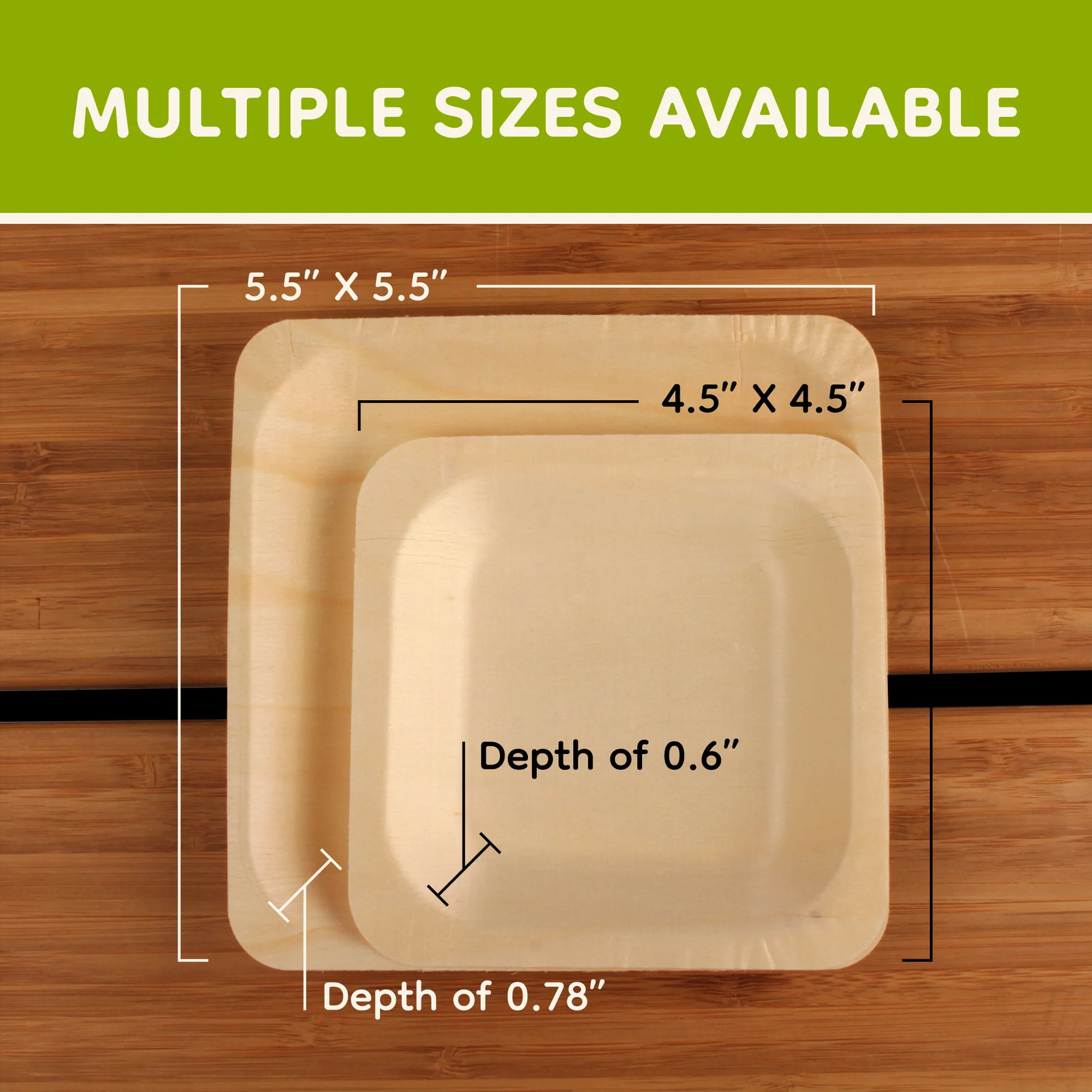 Wood Square Plates - Image 7