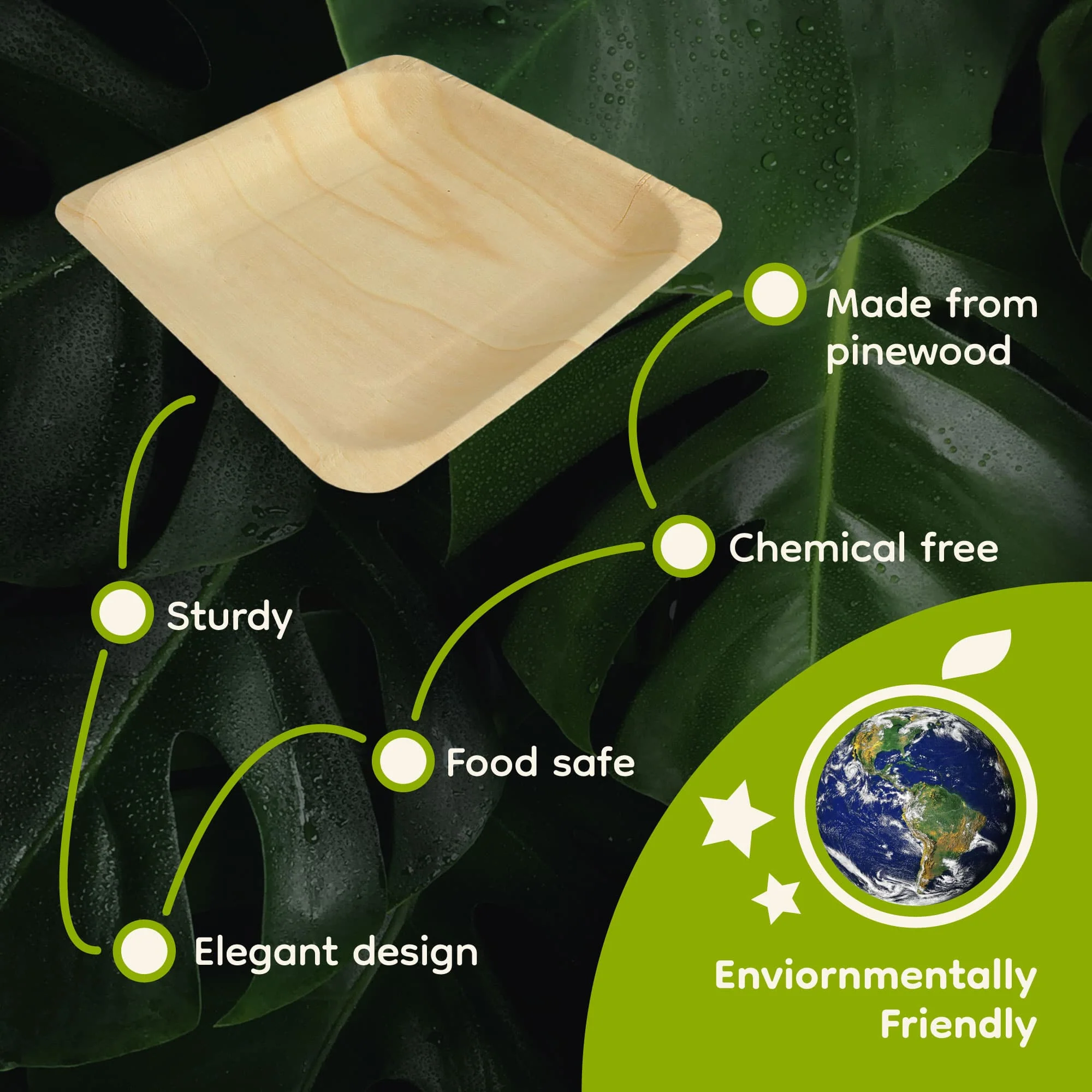 Wood Square Plates - Image 9
