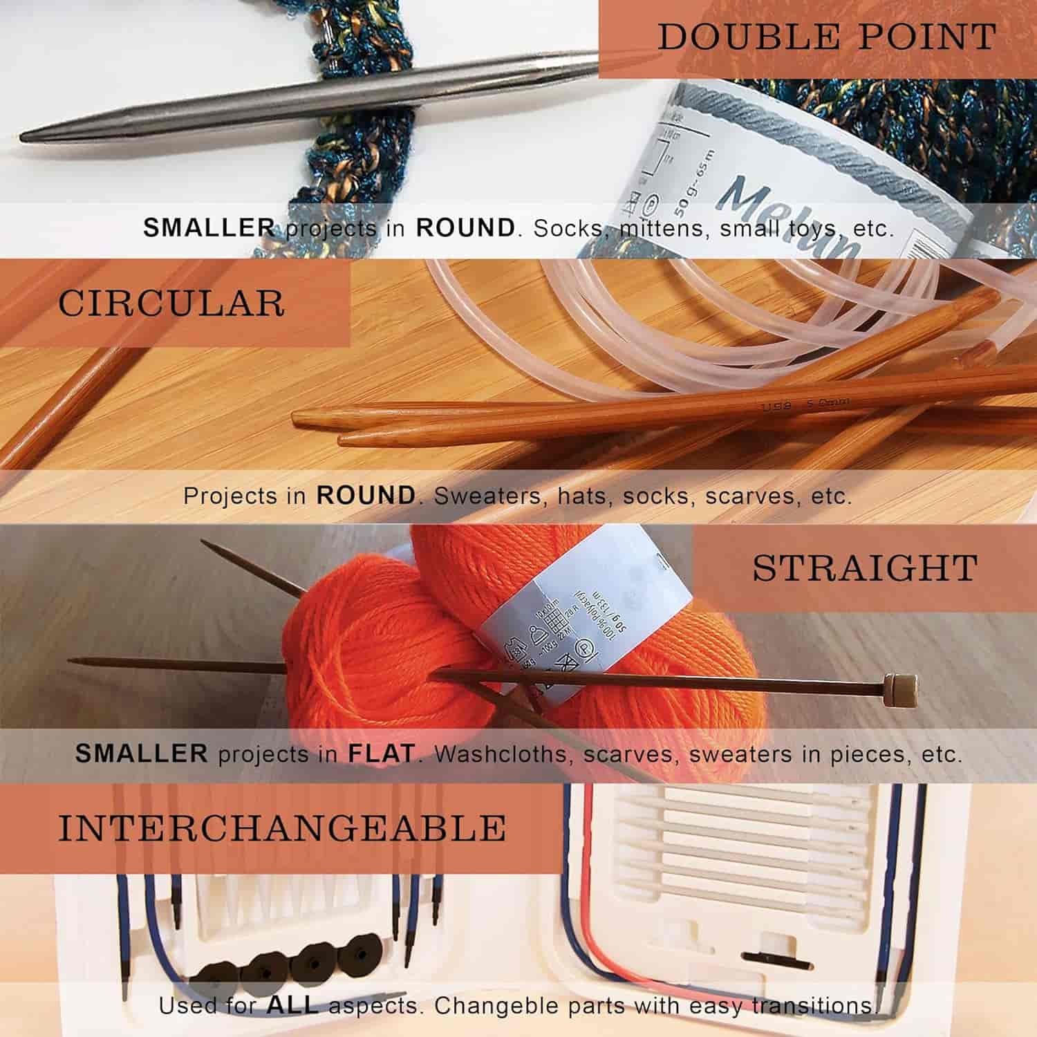 12.5" Single Point Bamboo Knitting Needles - Image 7