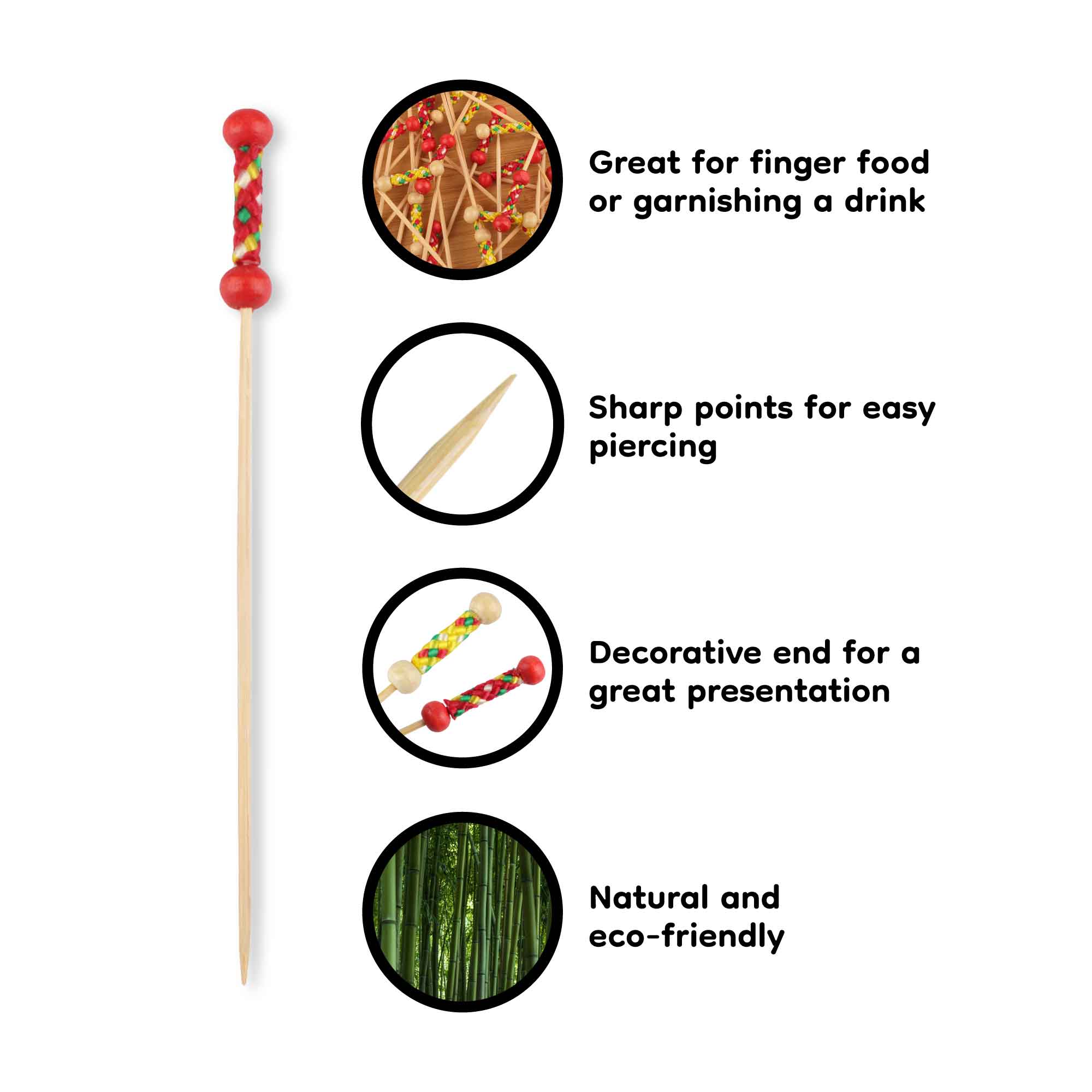Braided String Bamboo Food Picks - Image 4
