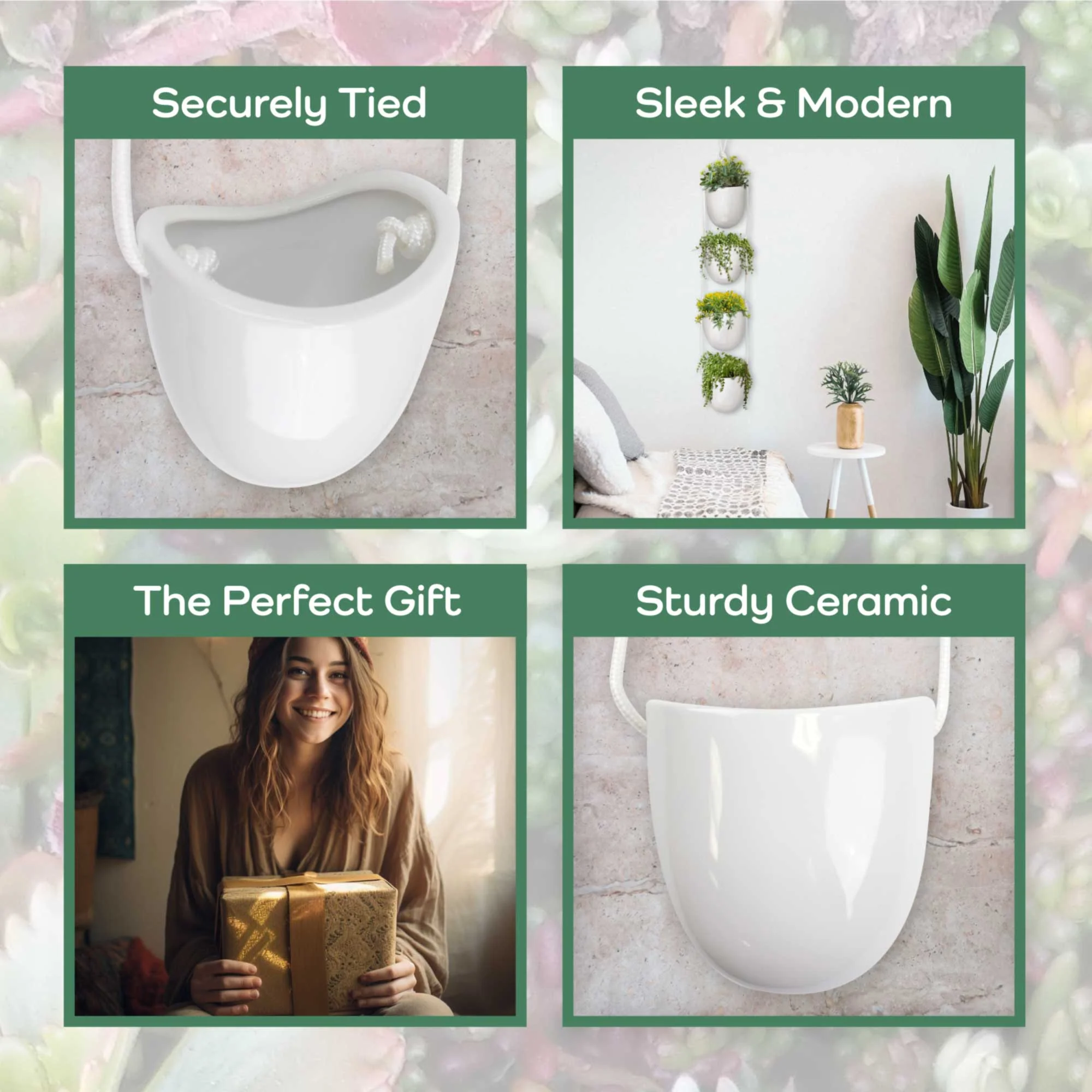 Succulent Pots - 3 Buckets & Ropes - Image 2