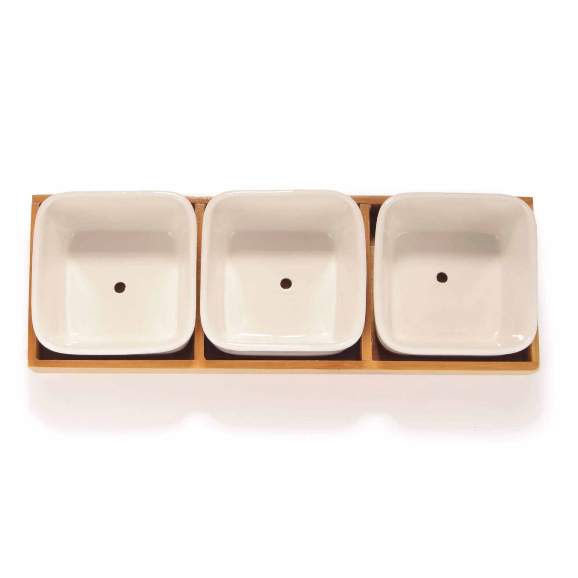 3 Square Succulent Plant Pots with Tray - Image 3