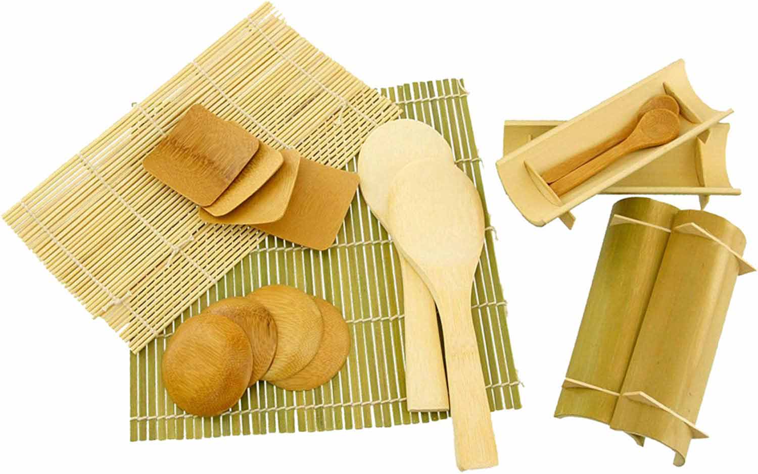 19pc Sushi Oke Tub with Lid Hangiri Sushi Making Set - Image 7