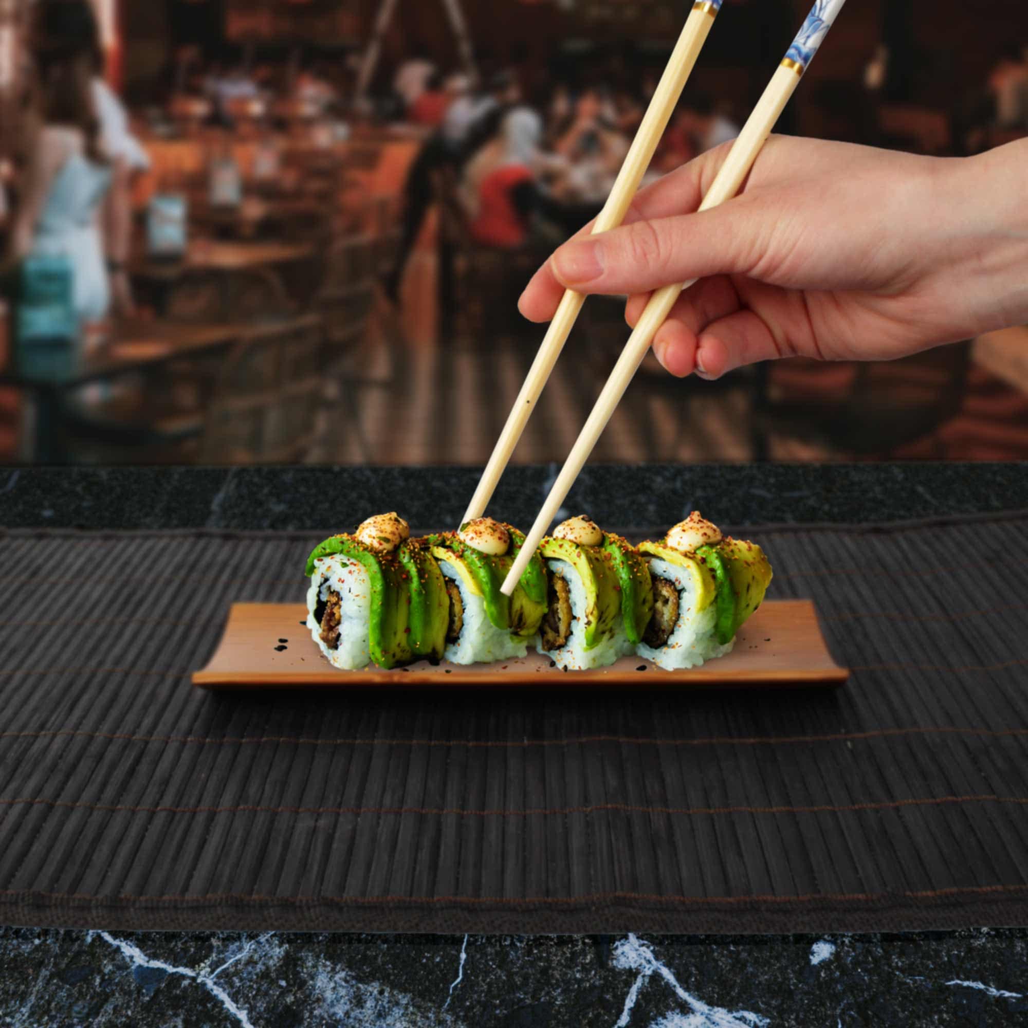 Reusable 6pc Sushi Plate Set with Chopsticks - Image 5