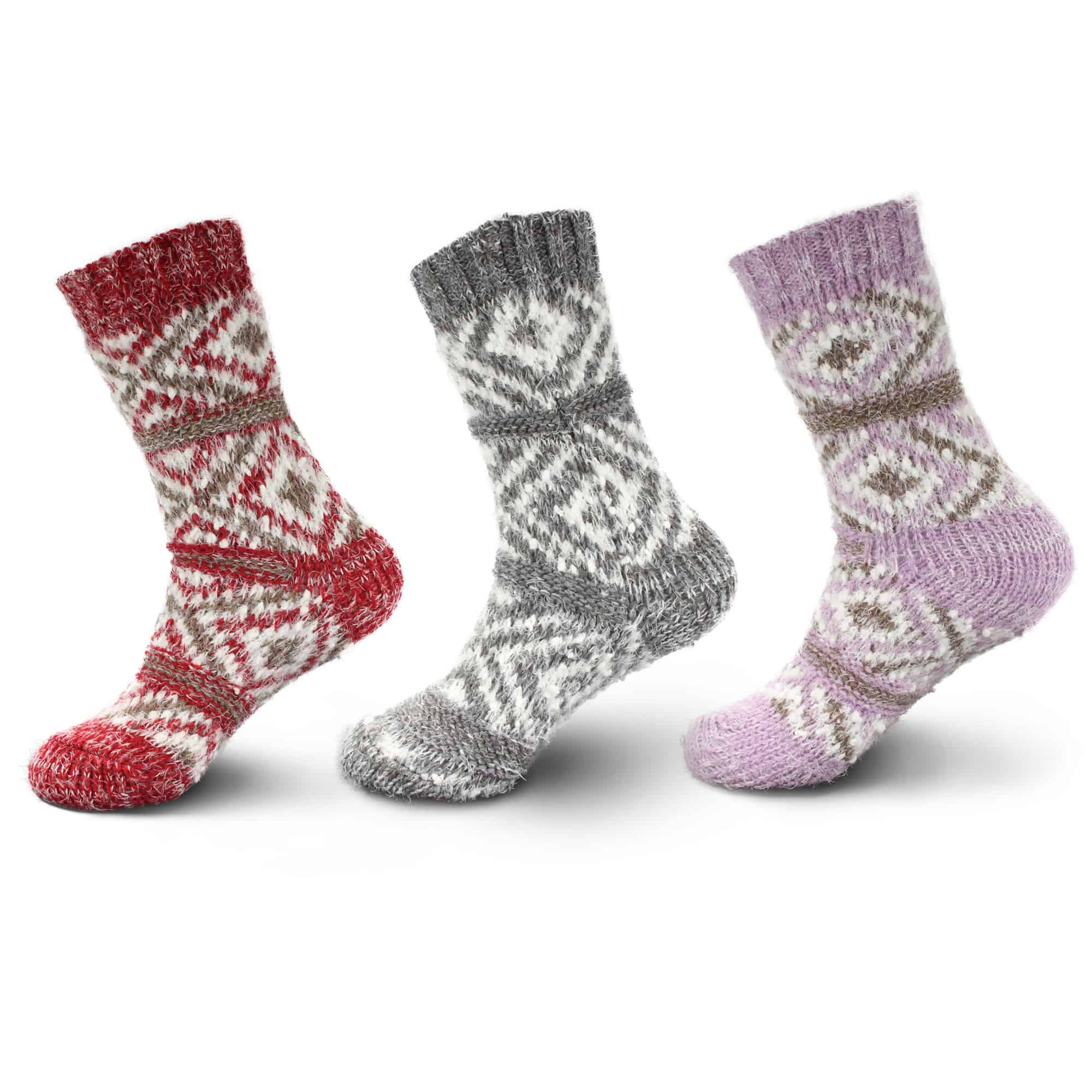 Women's Thick Vintage Pattern Slipper Socks - Image 11