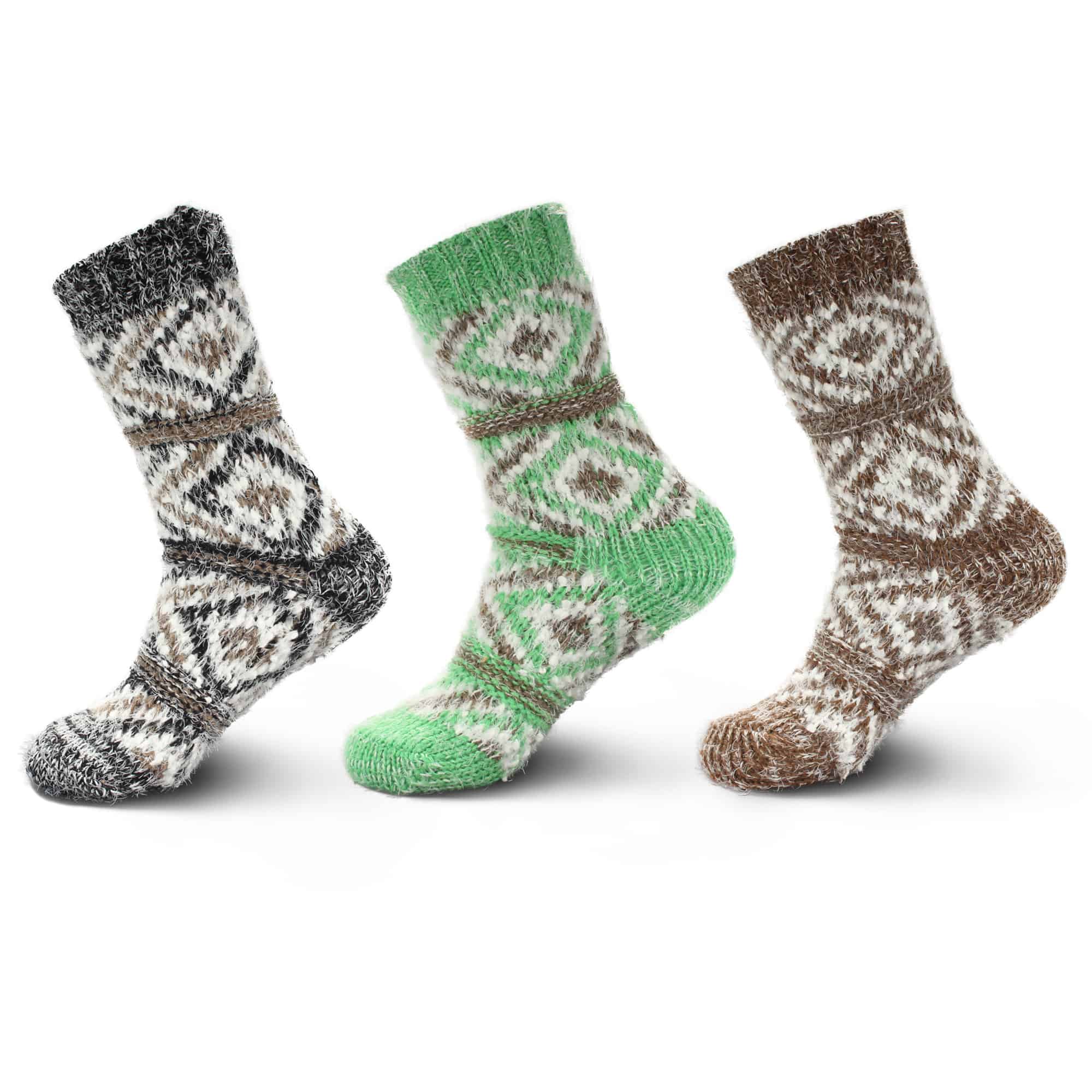 Women's Thick Vintage Pattern Slipper Socks - Image 12