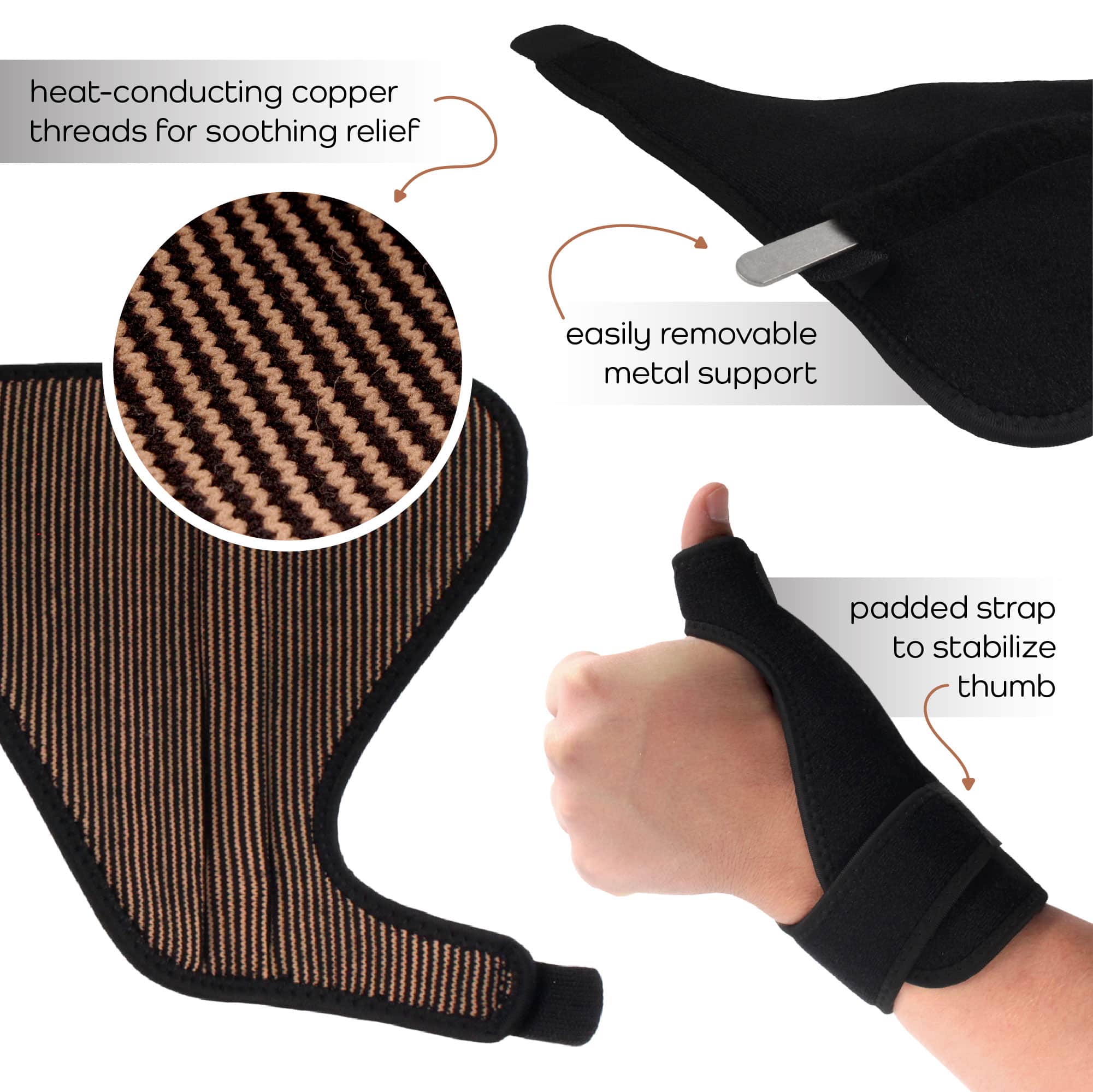 Copper D Thumb Brace with Copper - Image 4