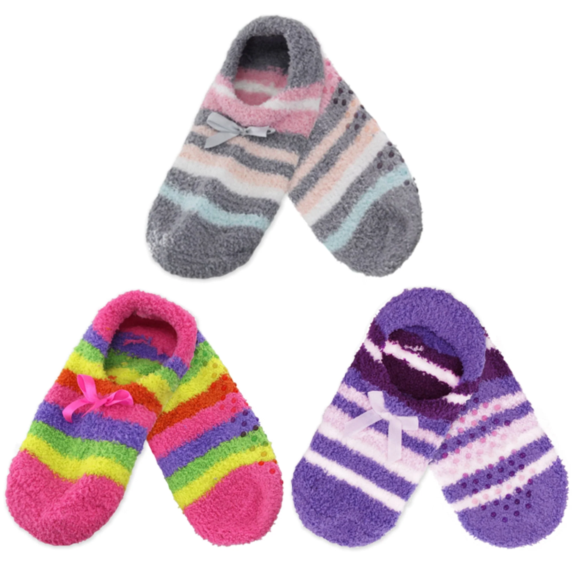 Women's Non-Slip Travel Footsie Slipper: 3 Pairs - Image 24