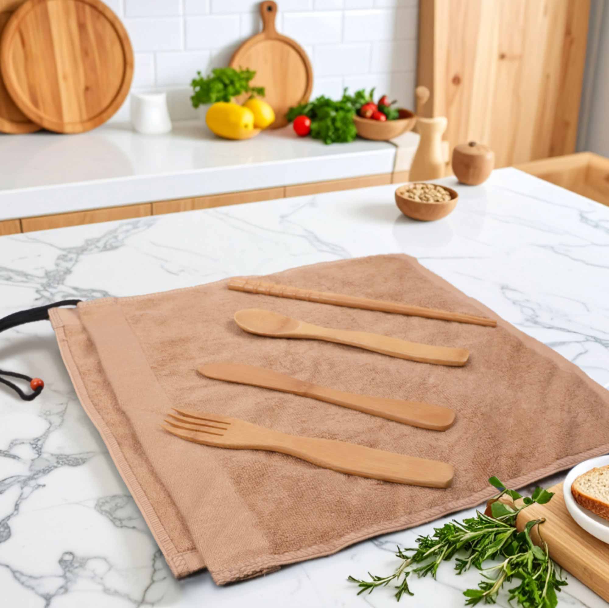 Travel Utensils in Washcloth Sets - Image 3