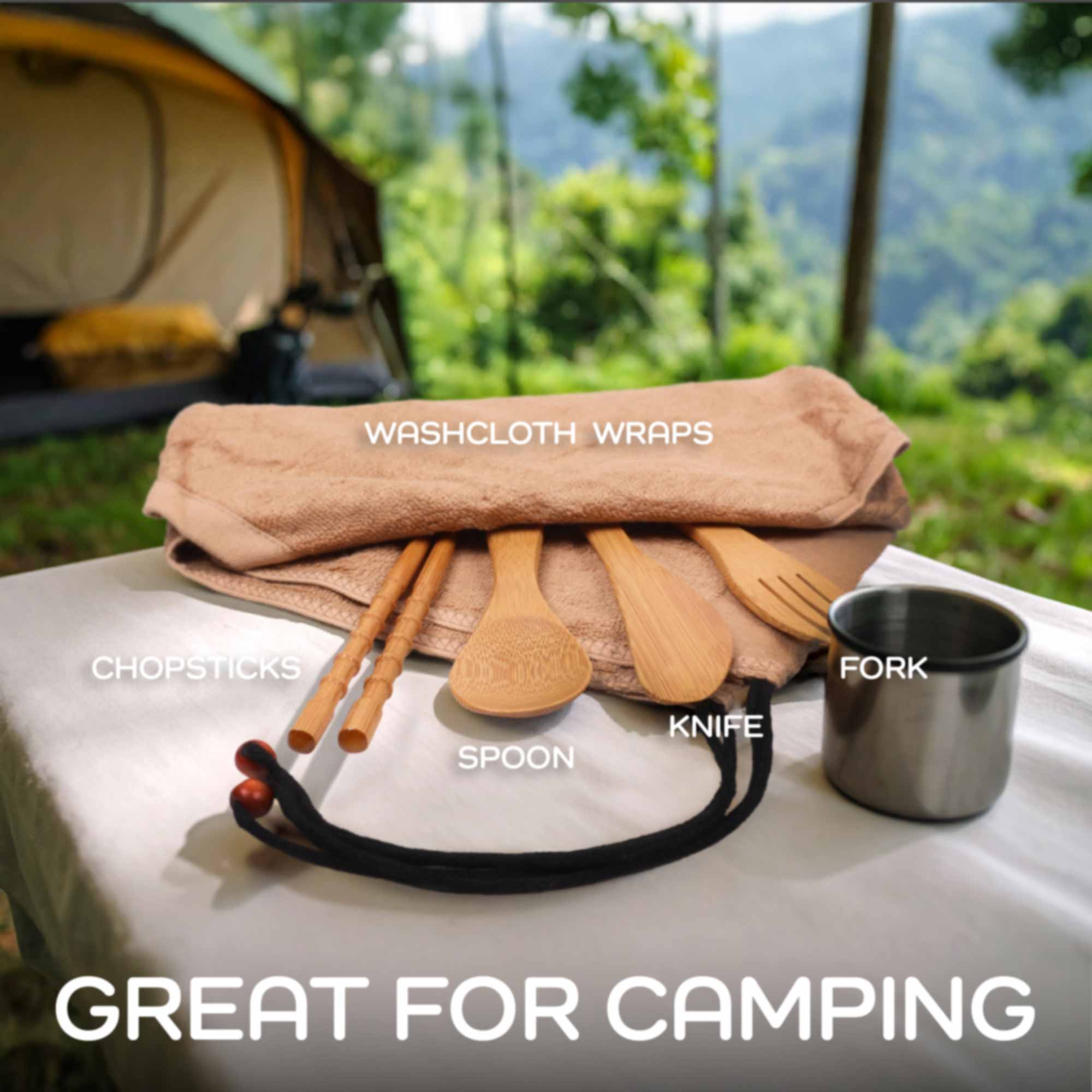 Travel Utensils in Washcloth Sets - Image 7