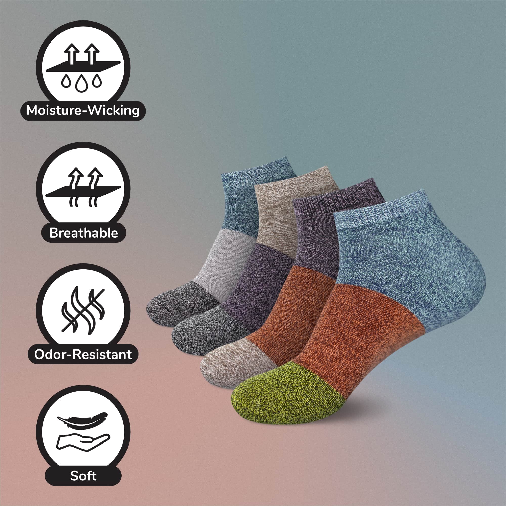 Unisex Bamboo Rayon Classic Ankle Socks - Image 4