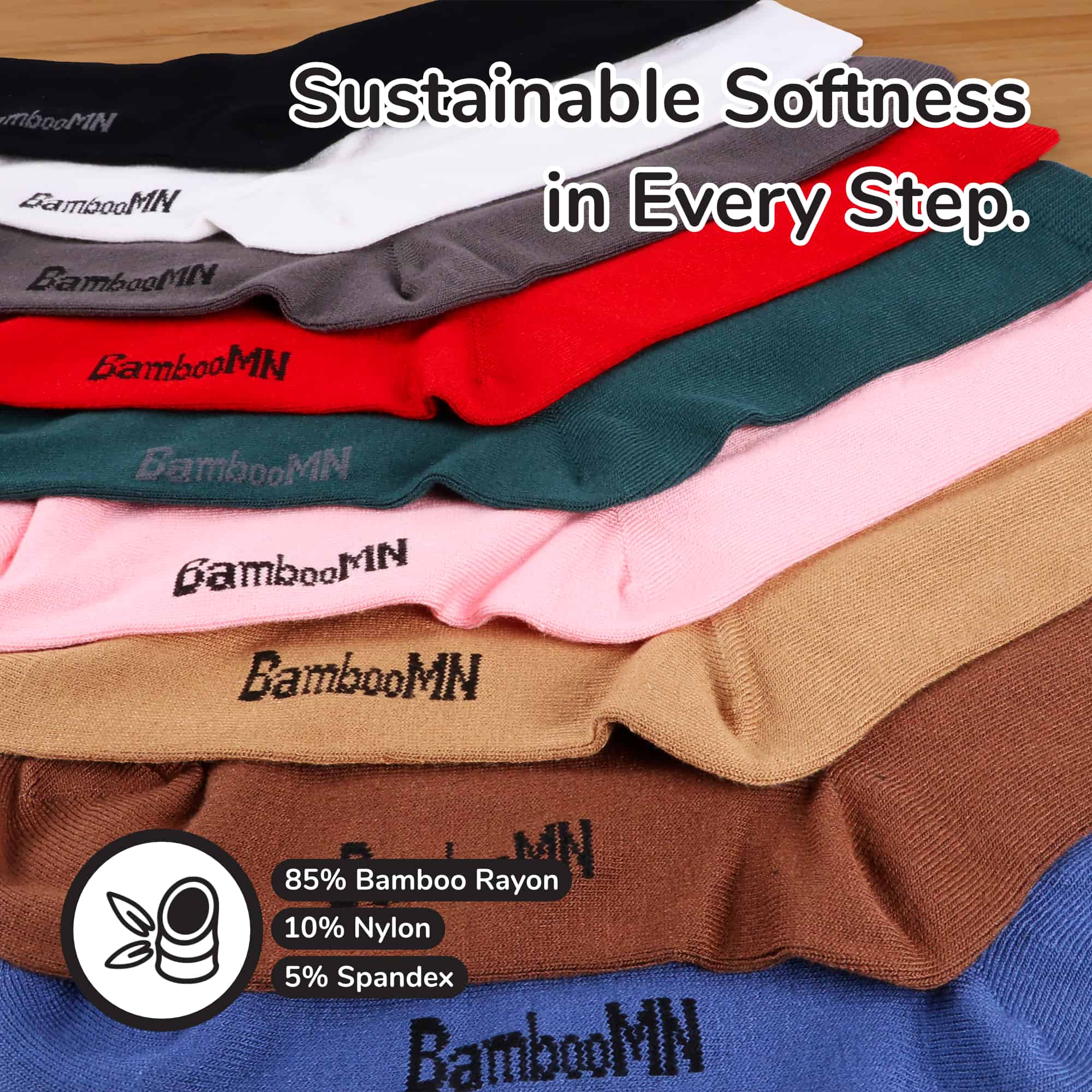 Unisex Thin Bamboo Rayon Crew Socks - Image 2