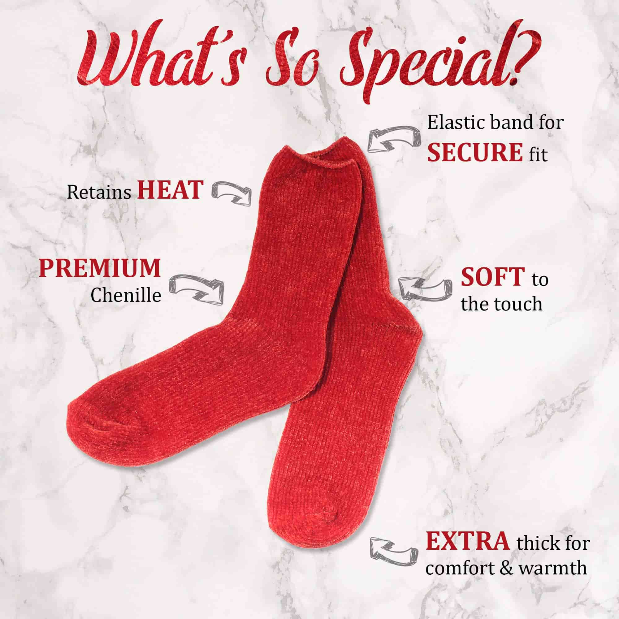 Women's Vintage Chenille Knit Socks - Image 3