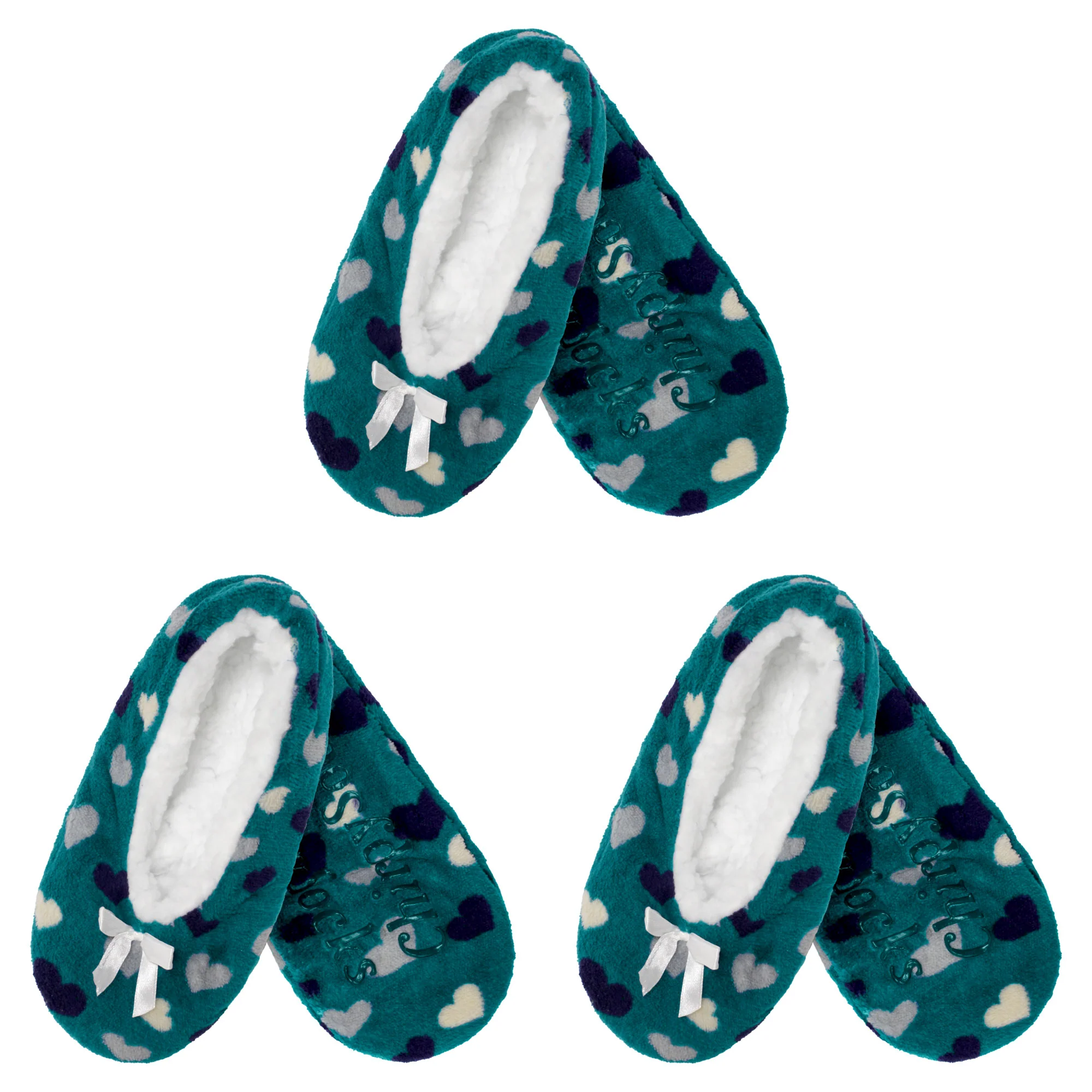 Women's Hearts Stripes Non-Slip Lined Slippers Assortments - Image 10