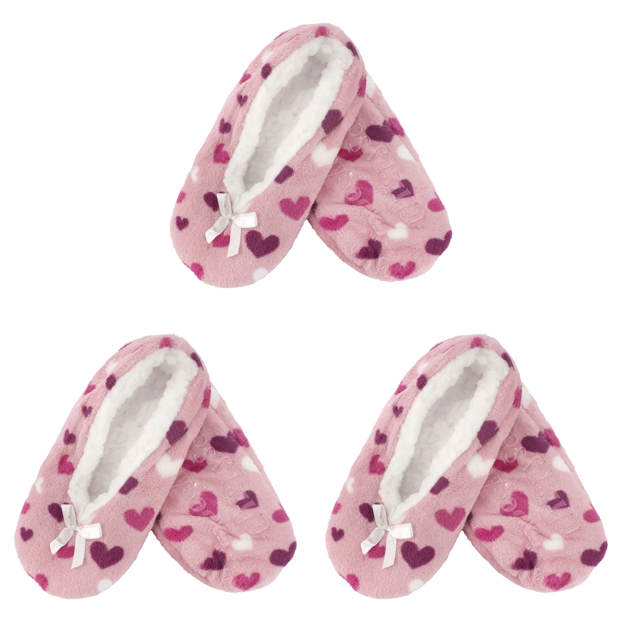 Women's Hearts Stripes Non-Slip Lined Slippers Assortments - Image 12
