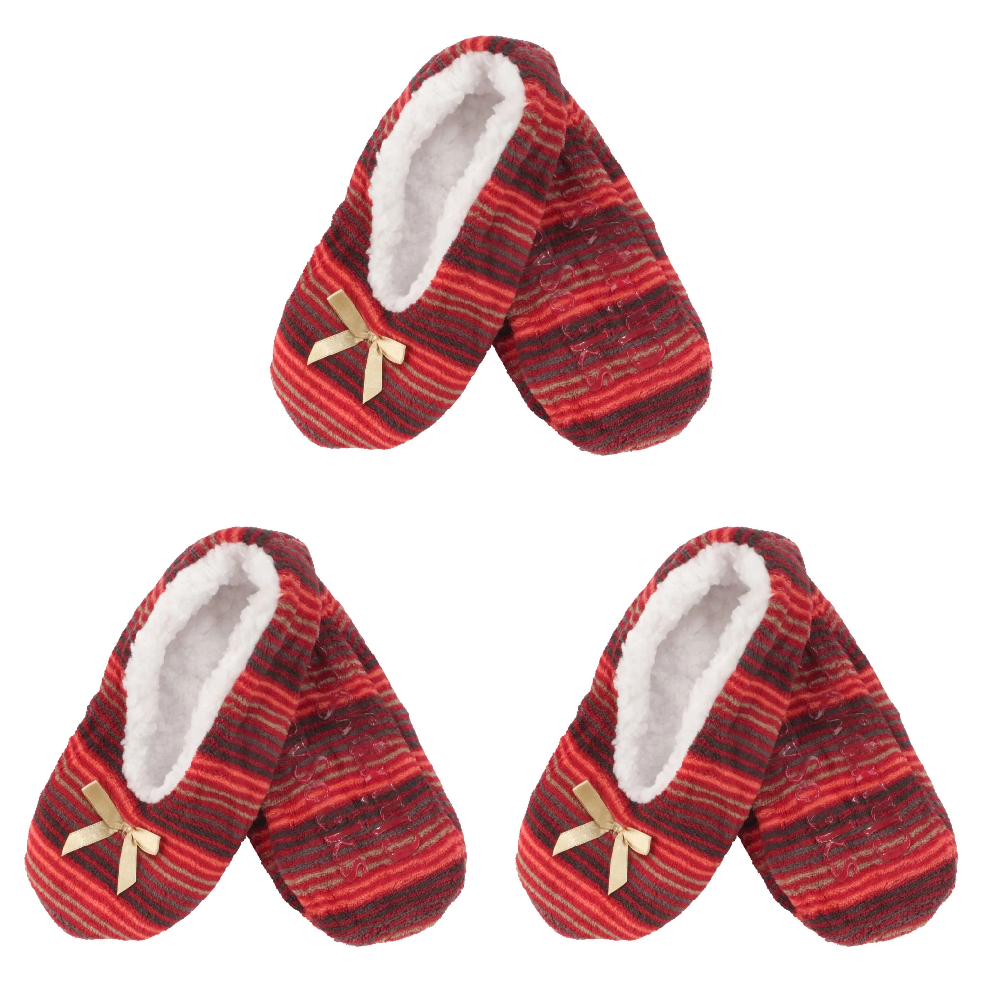 Women's Hearts Stripes Non-Slip Lined Slippers Assortments - Image 14
