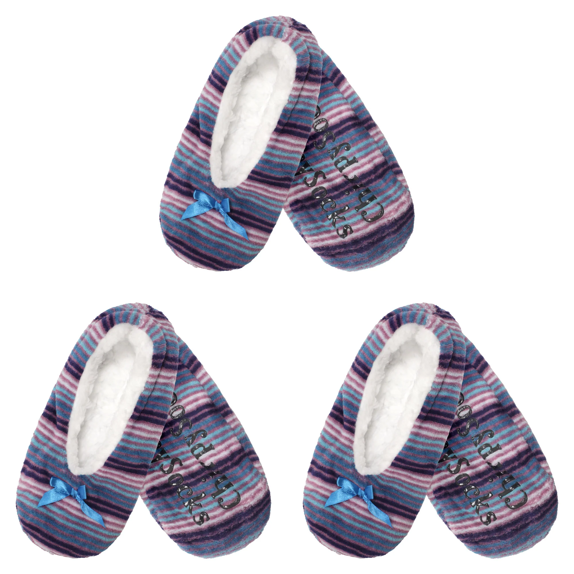Women's Hearts Stripes Non-Slip Lined Slippers Assortments - Image 15